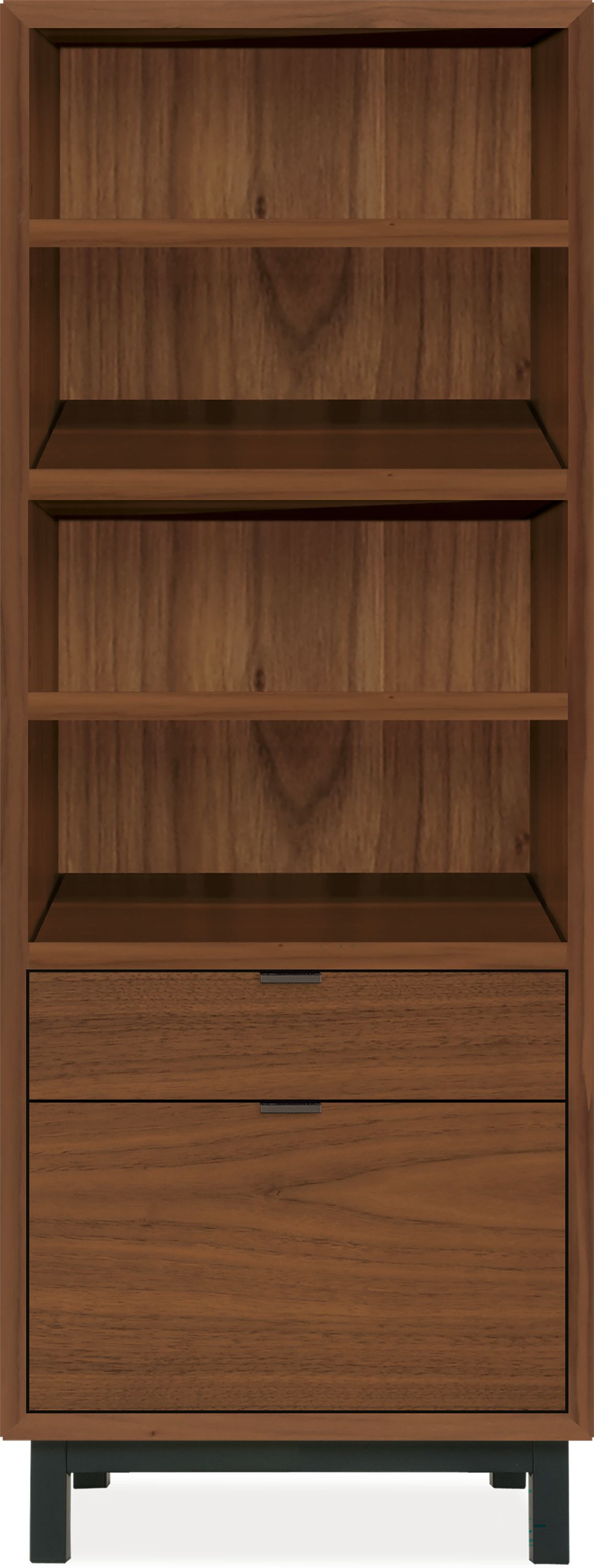 Copenhagen 24w 20d 63h Cabinet in Walnut with Natural Steel Base