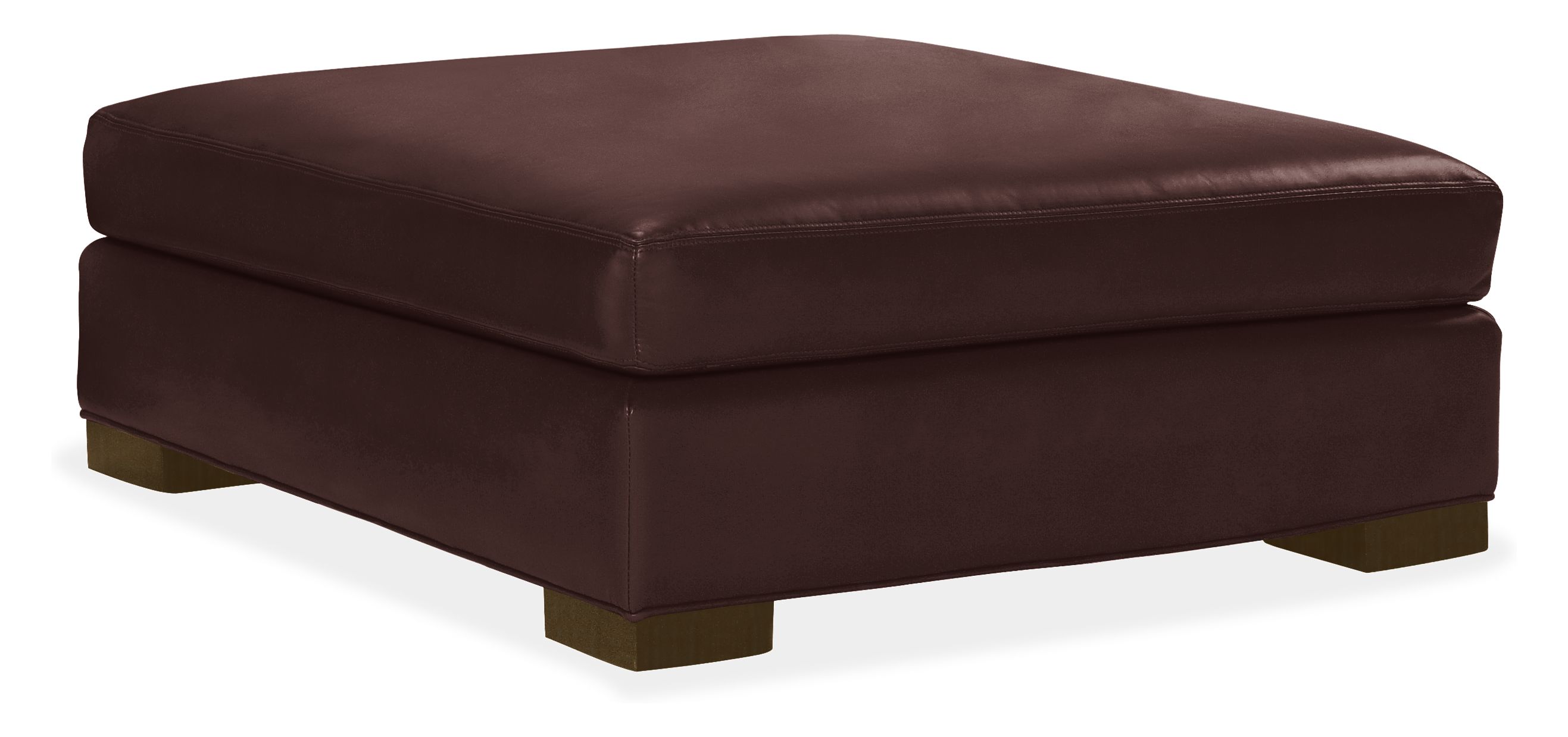 Metro 38w 38d 17h Square Ottoman in Vento Coffee Leather