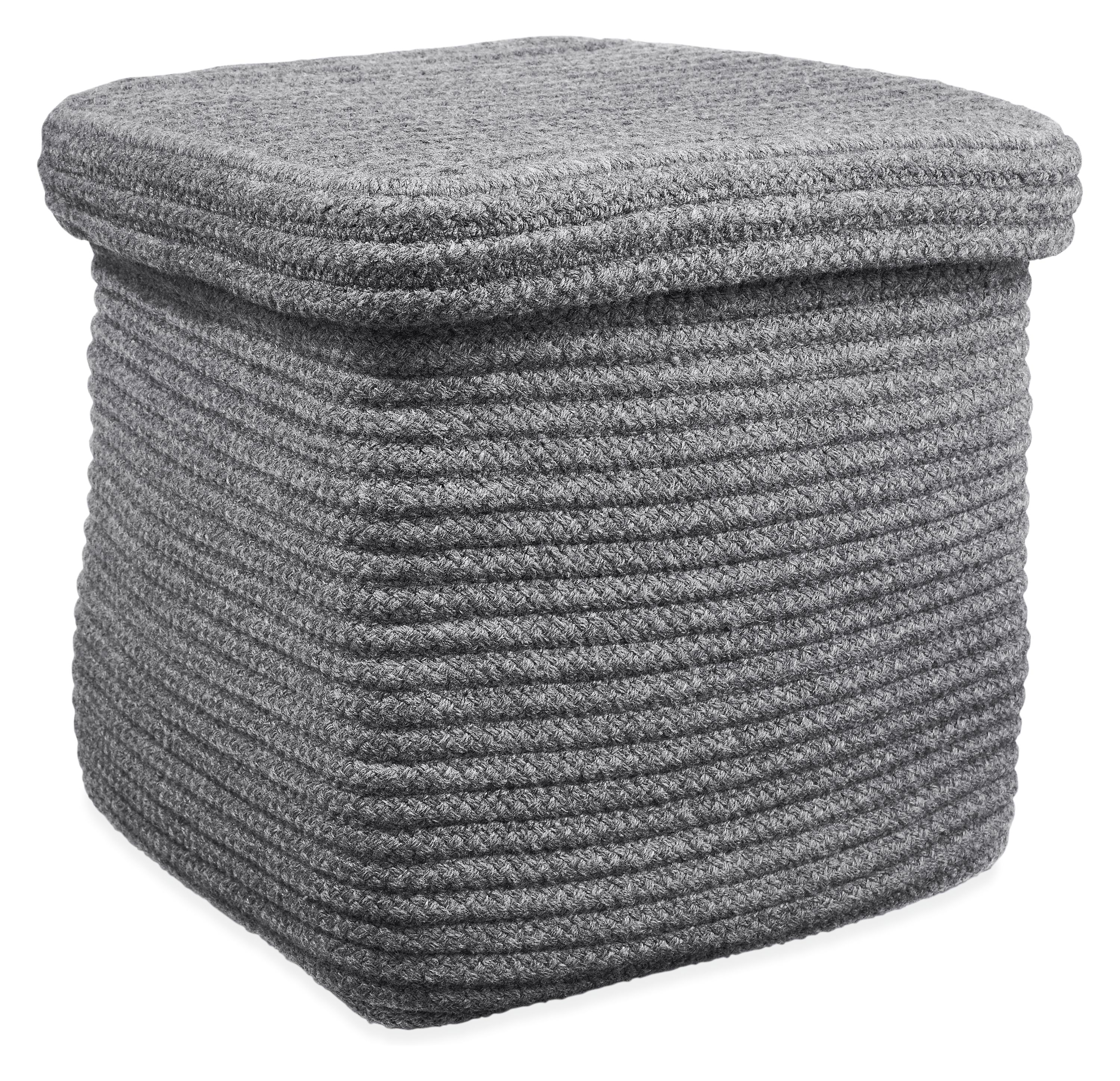 Kori 16w 16d 16h Square Storage Basket with Lid in Charcoal