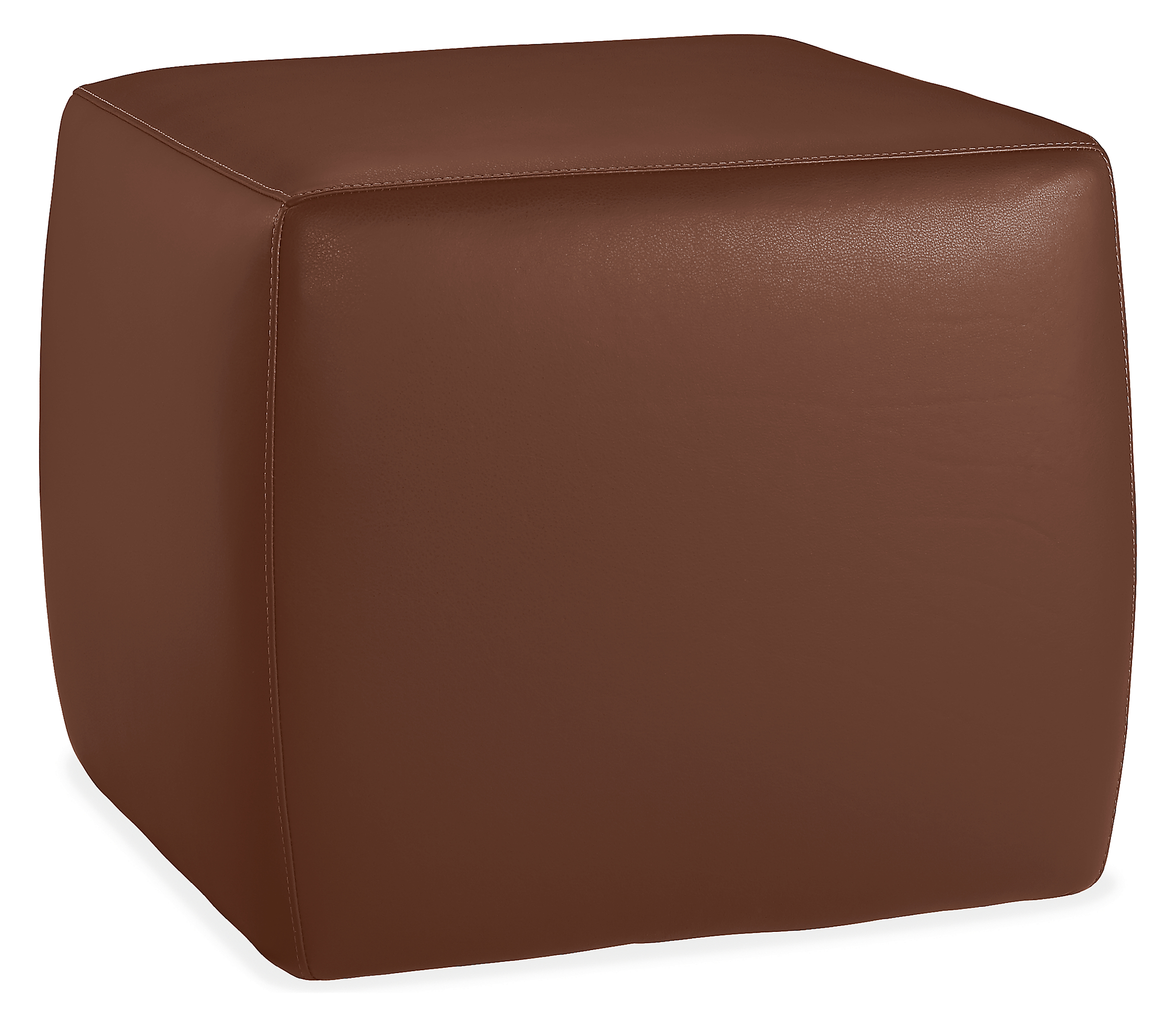 Lind 21w 21d 18h Square Ottoman in Lecco Cognac Leather
