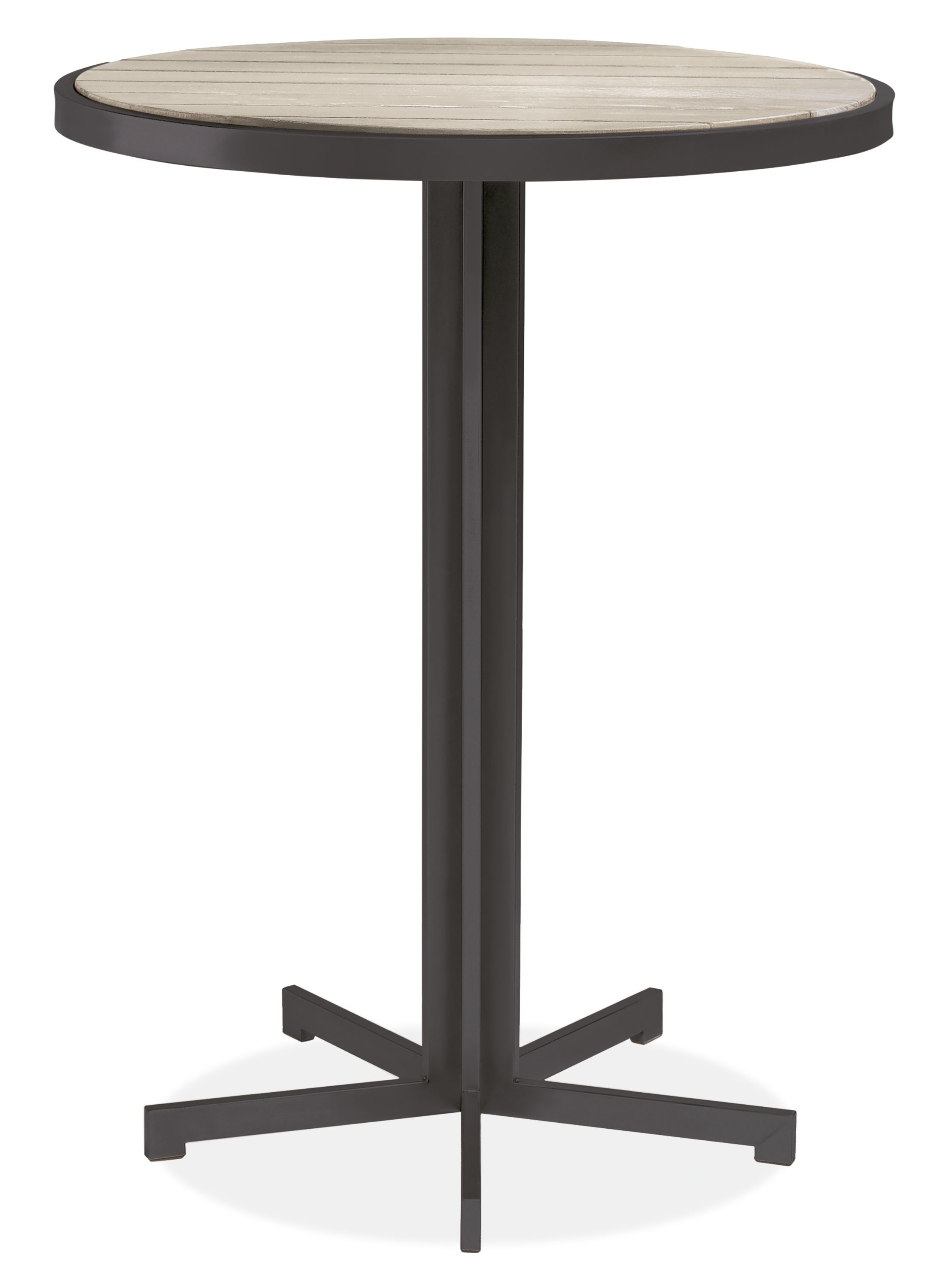 Montego 32 diam 42h Round Bar Table in Thermally Modified Ash with Graphite