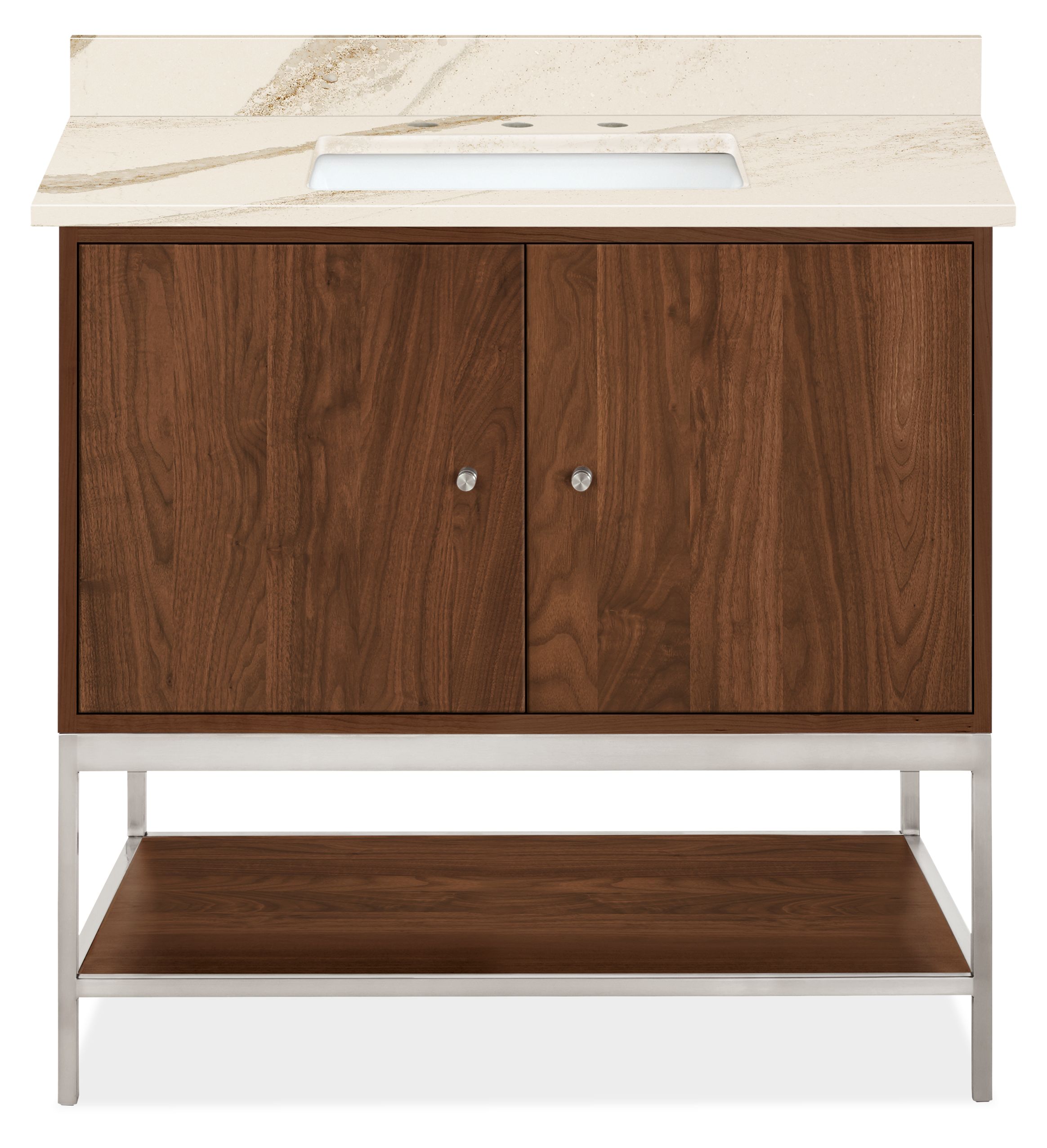Linear Bathroom Vanities with Shelf - Cambria Top
