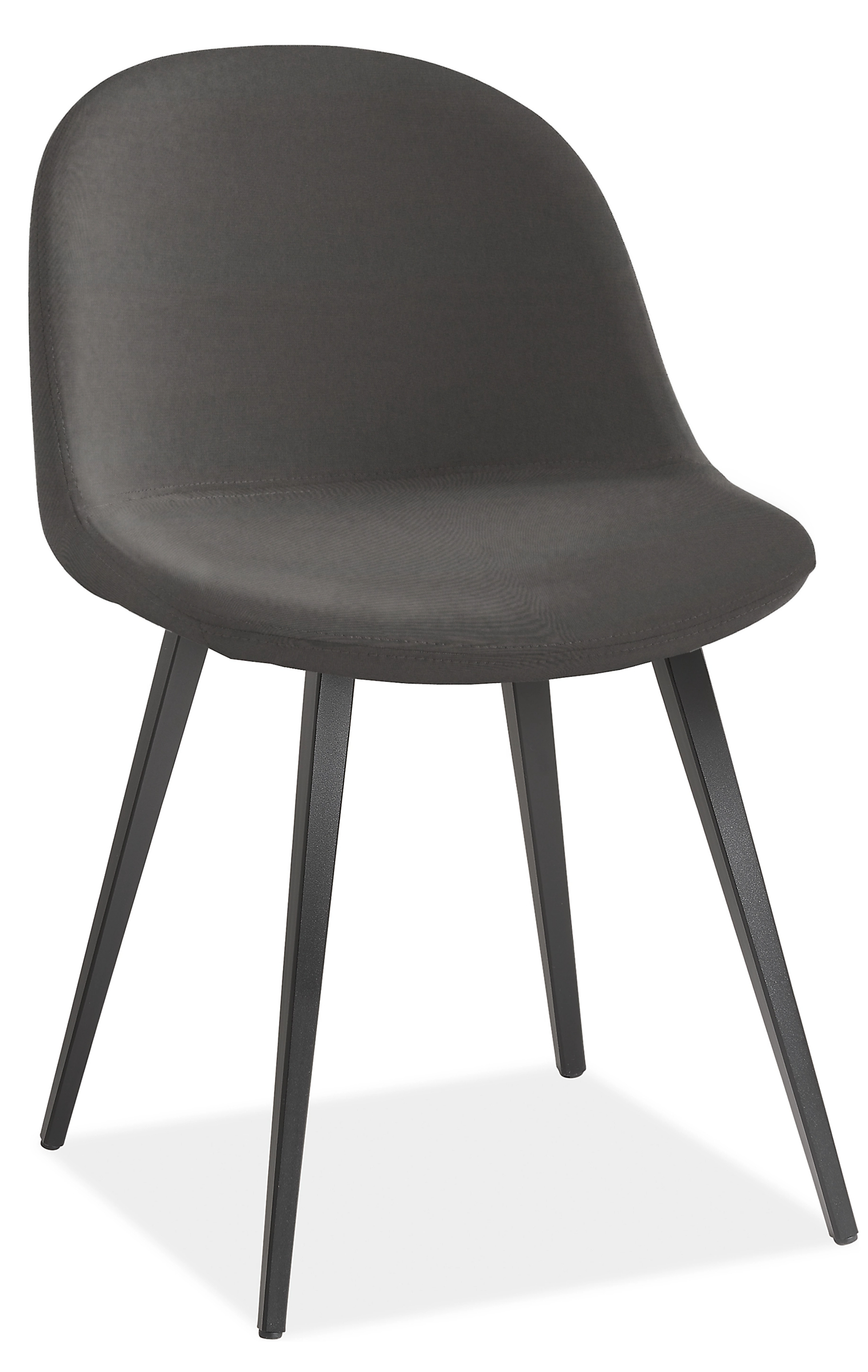 Bernard Dining Chair in Creel Charcoal Fabric with Black Metal Legs