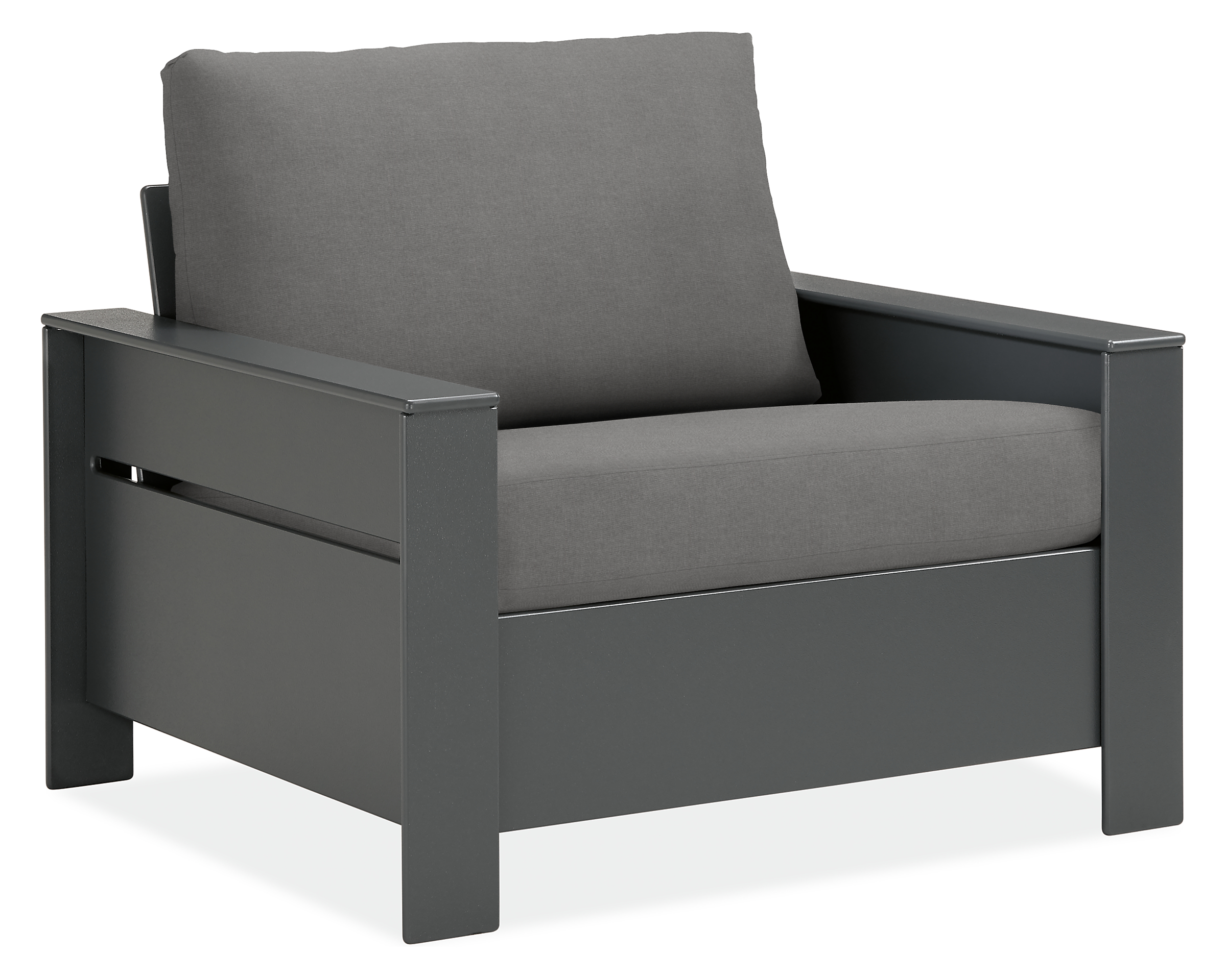 Rayo 36" Lounge Chair in Sunbrella Canvas Slate with Grey HDPE Frame