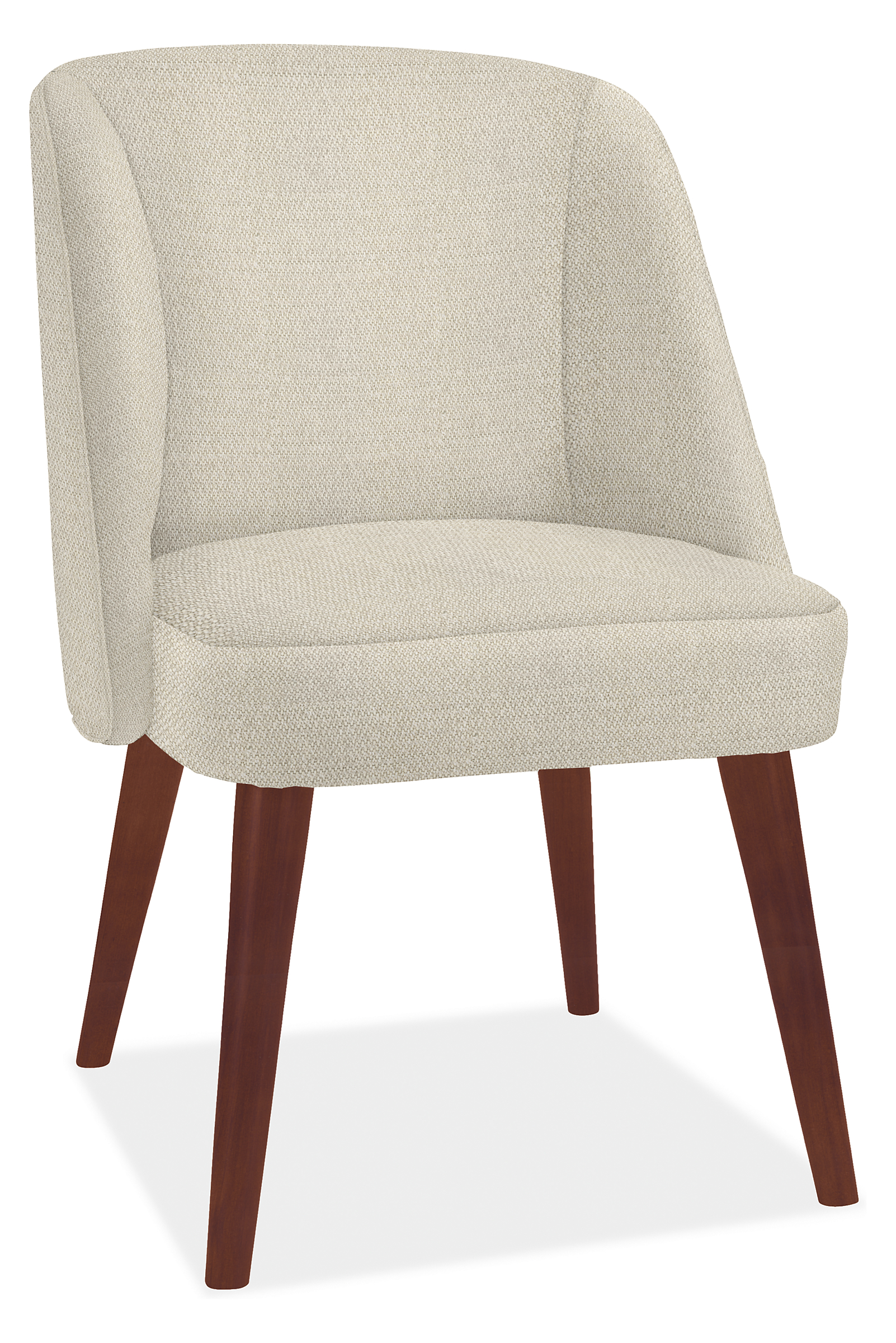 Cora Side Chair in Orla Ivory with Cognac Legs