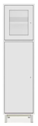 Copenhagen 20w 16d 75h Cabinet in White with Stainless Steel