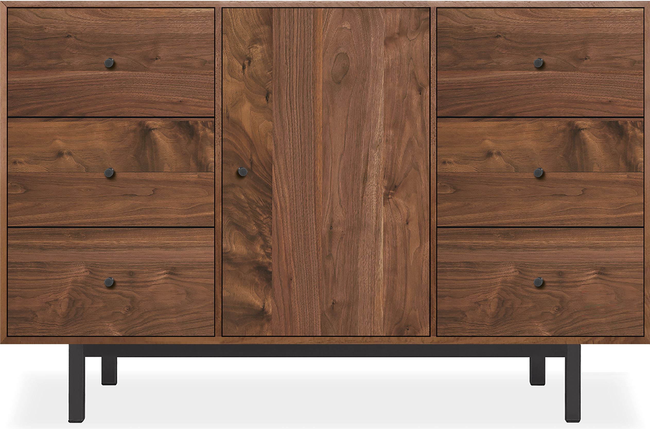Hudson 50w 16d 32h Cabinet in Walnut with Natural Steel
