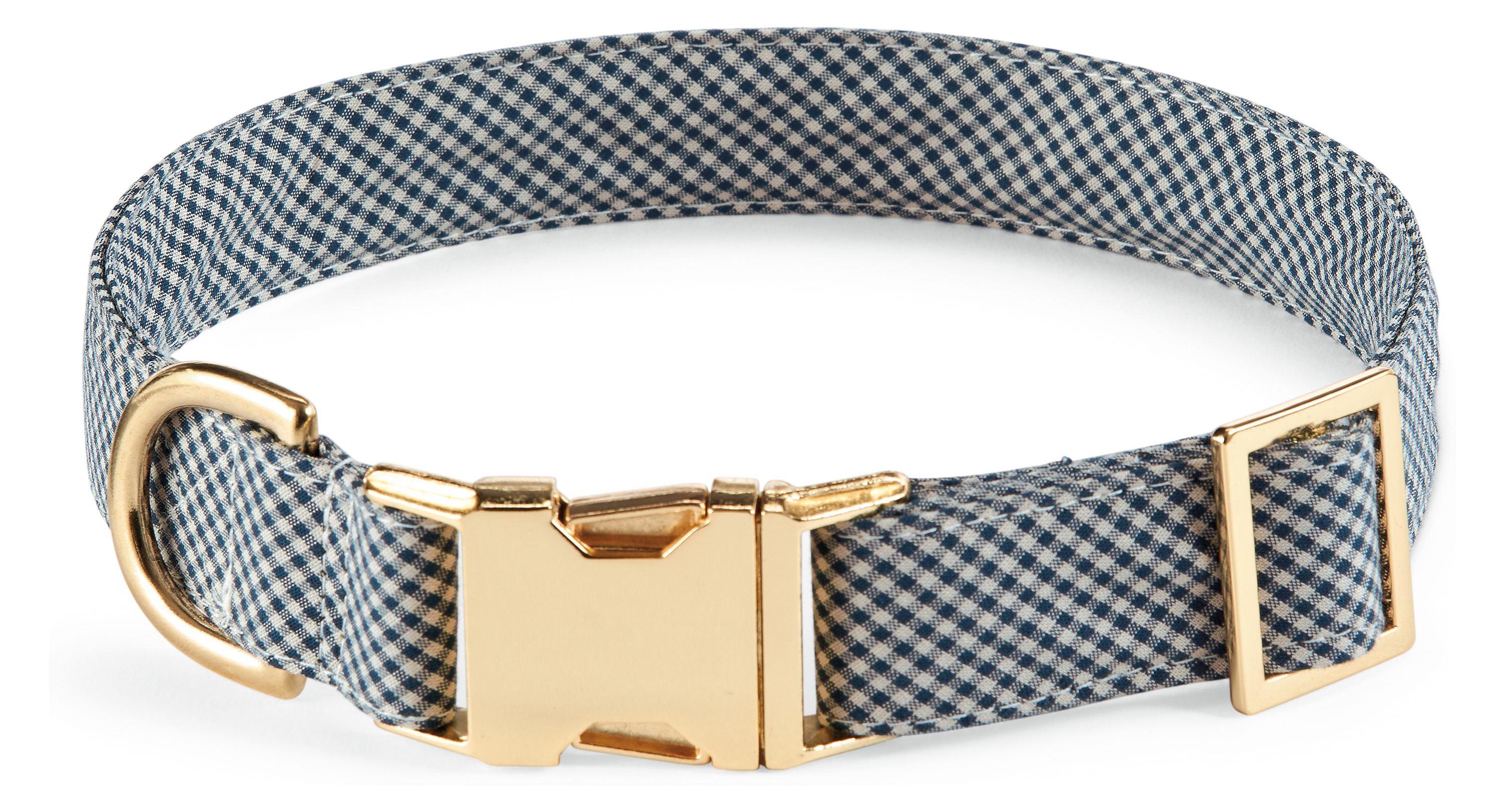 Hank Medium Dog Collar in Navy Plaid