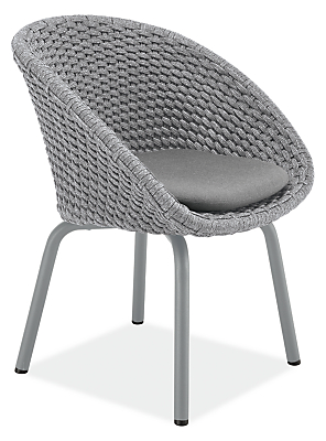 Flet Side Chair with Grey Cushions and Grey Base