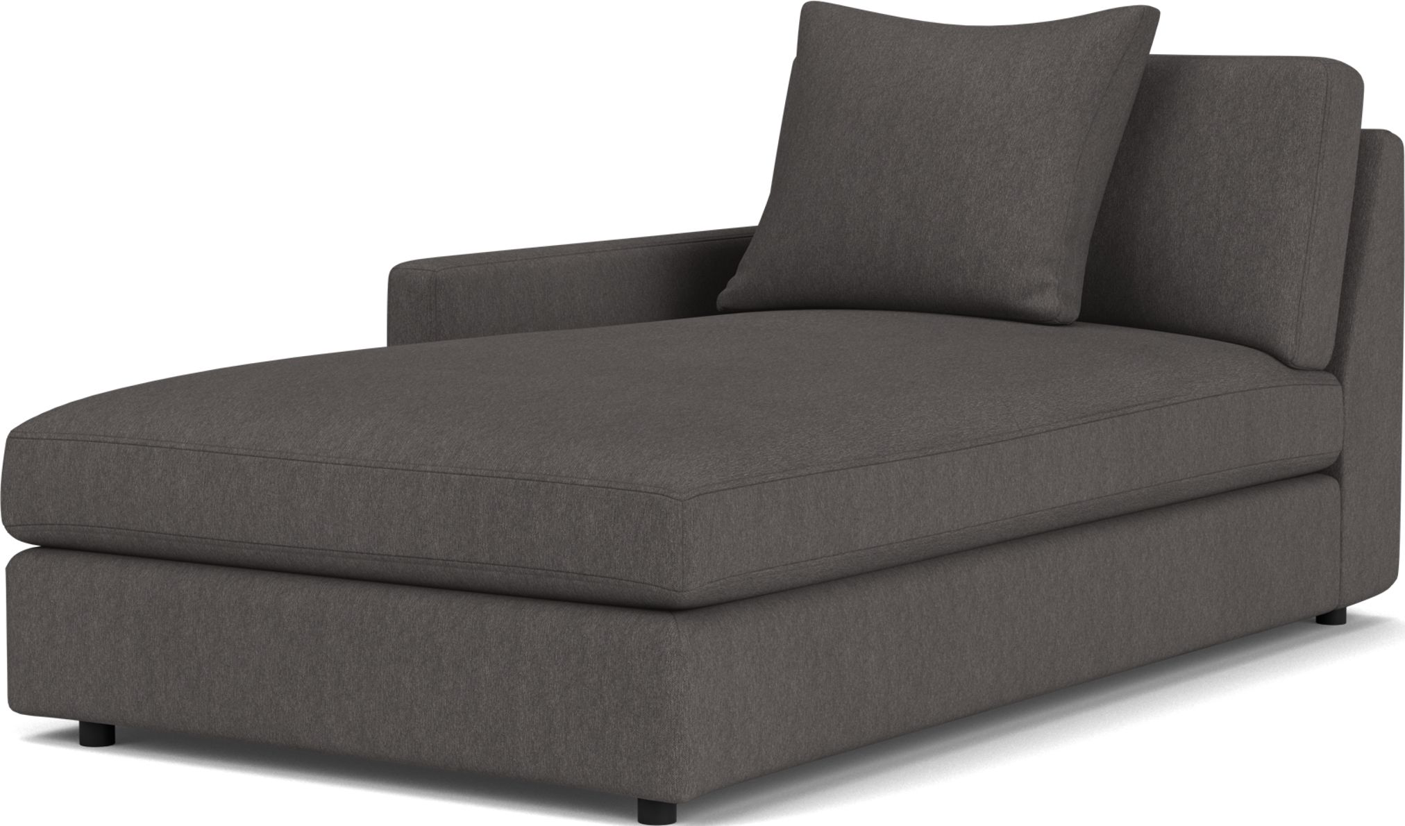 Linger Deep Left-Arm Chaise in Flint Gunmetal