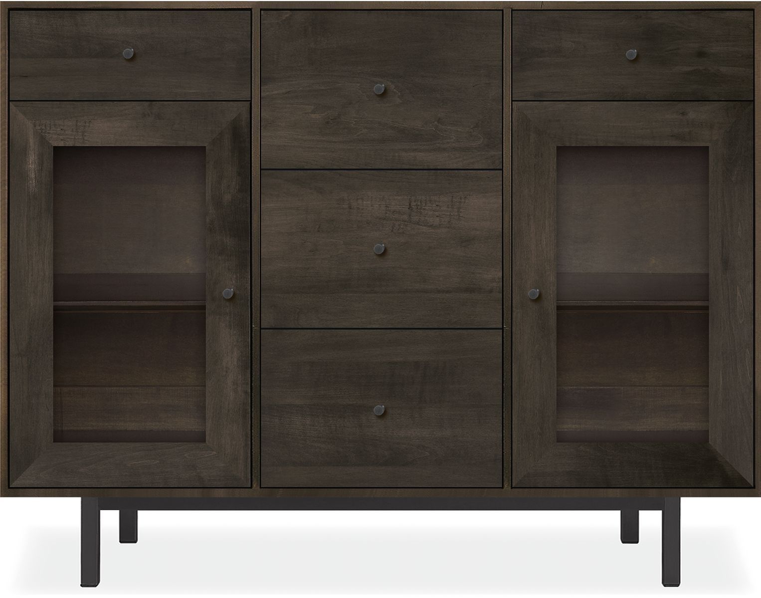 Hudson 50w 16d 38h Cabinet in Charcoal with Natural Steel Base