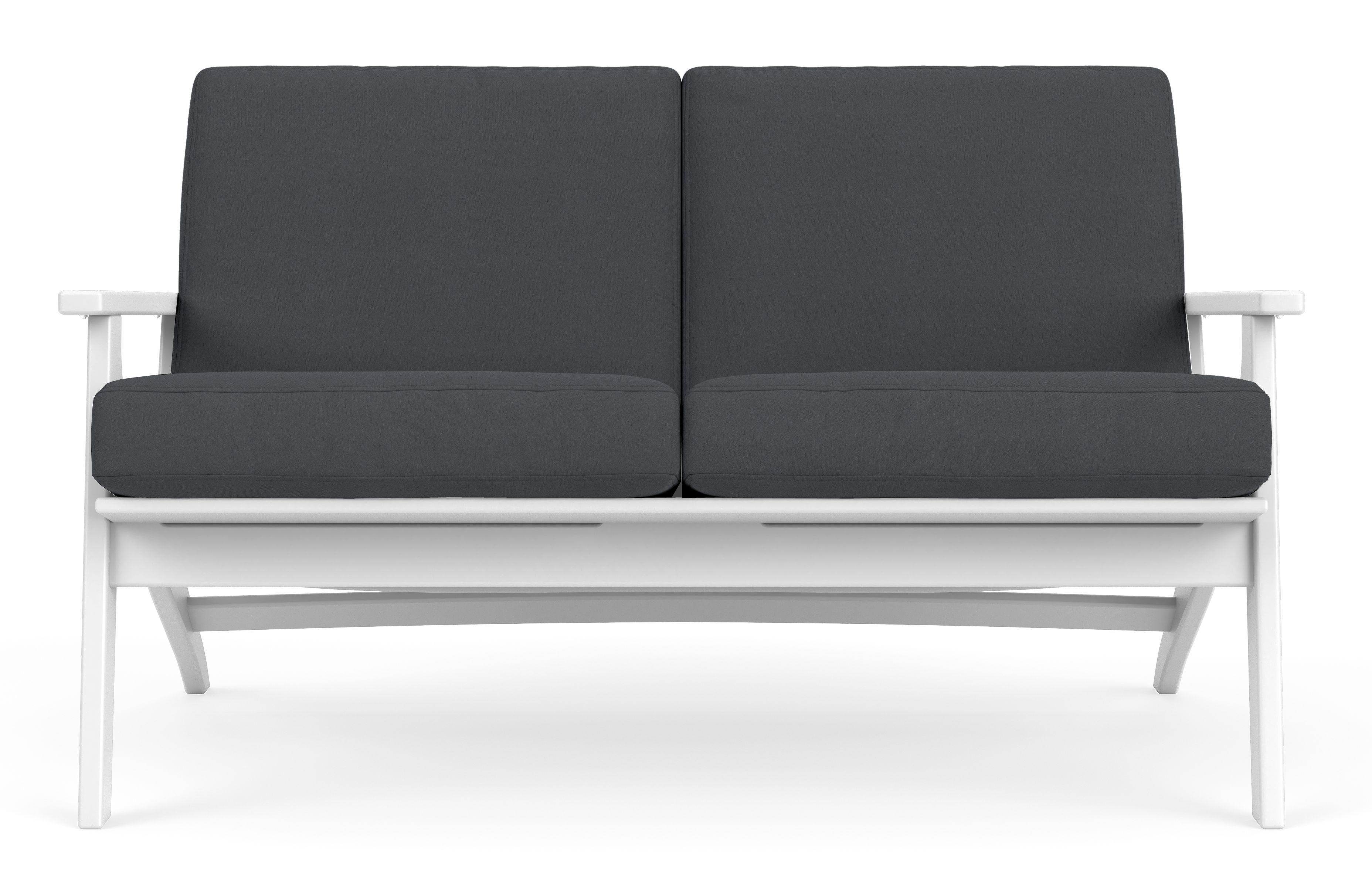 Breeze Sofa in Tristan Charcoal with White HDPE Frame