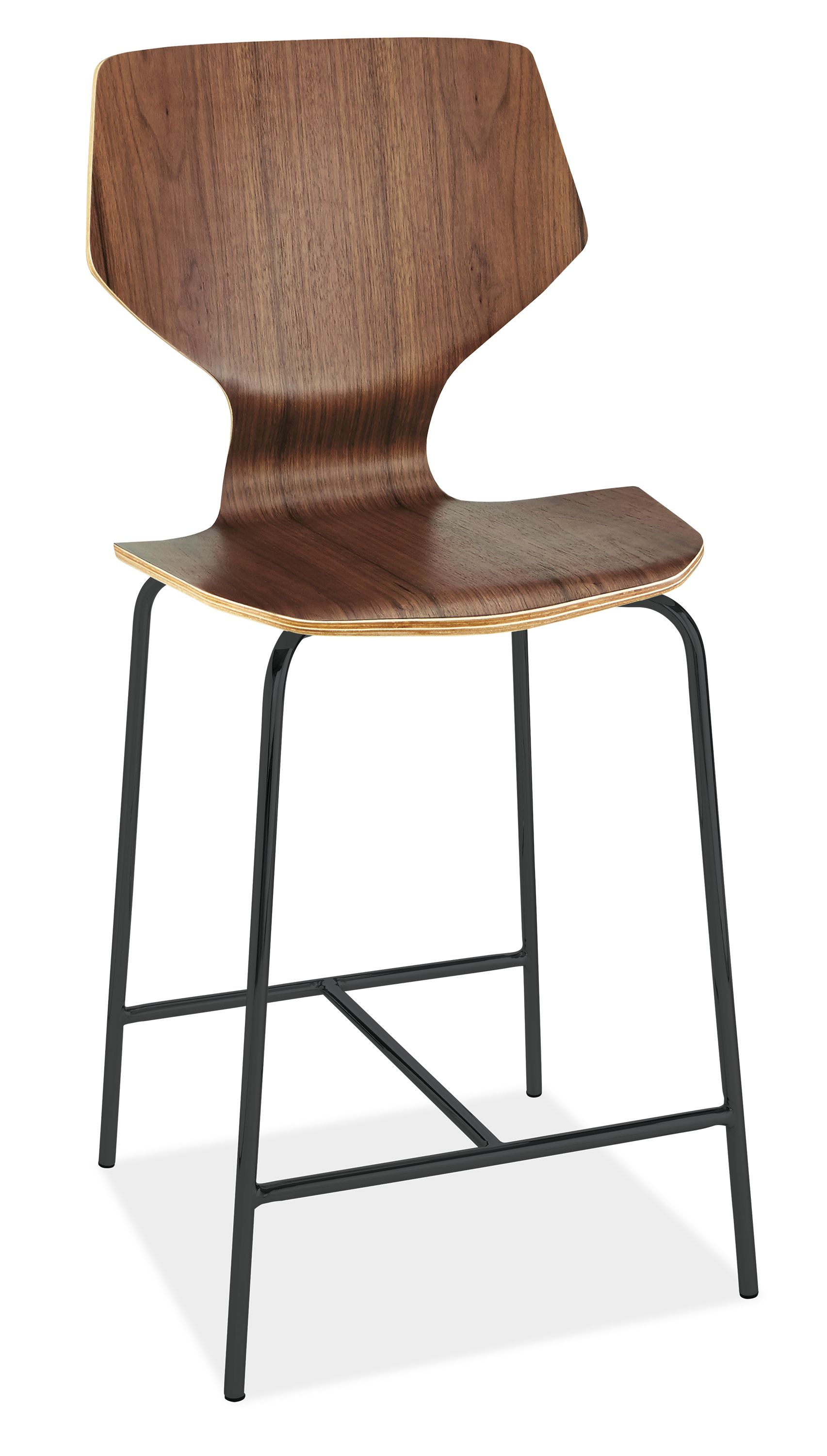 Pike Counter Stool in Walnut with Graphite Base