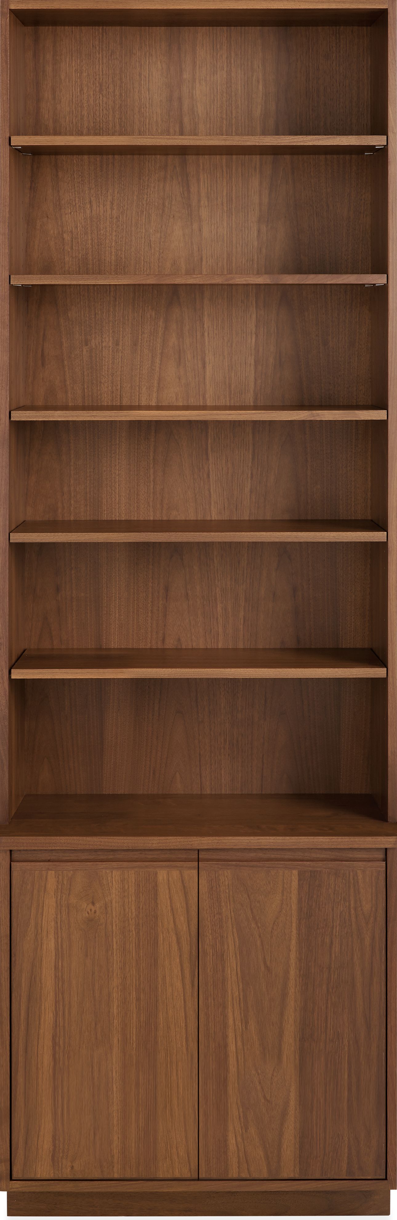 Keaton 31w 18d 92h Two Door Bookcase in Walnut