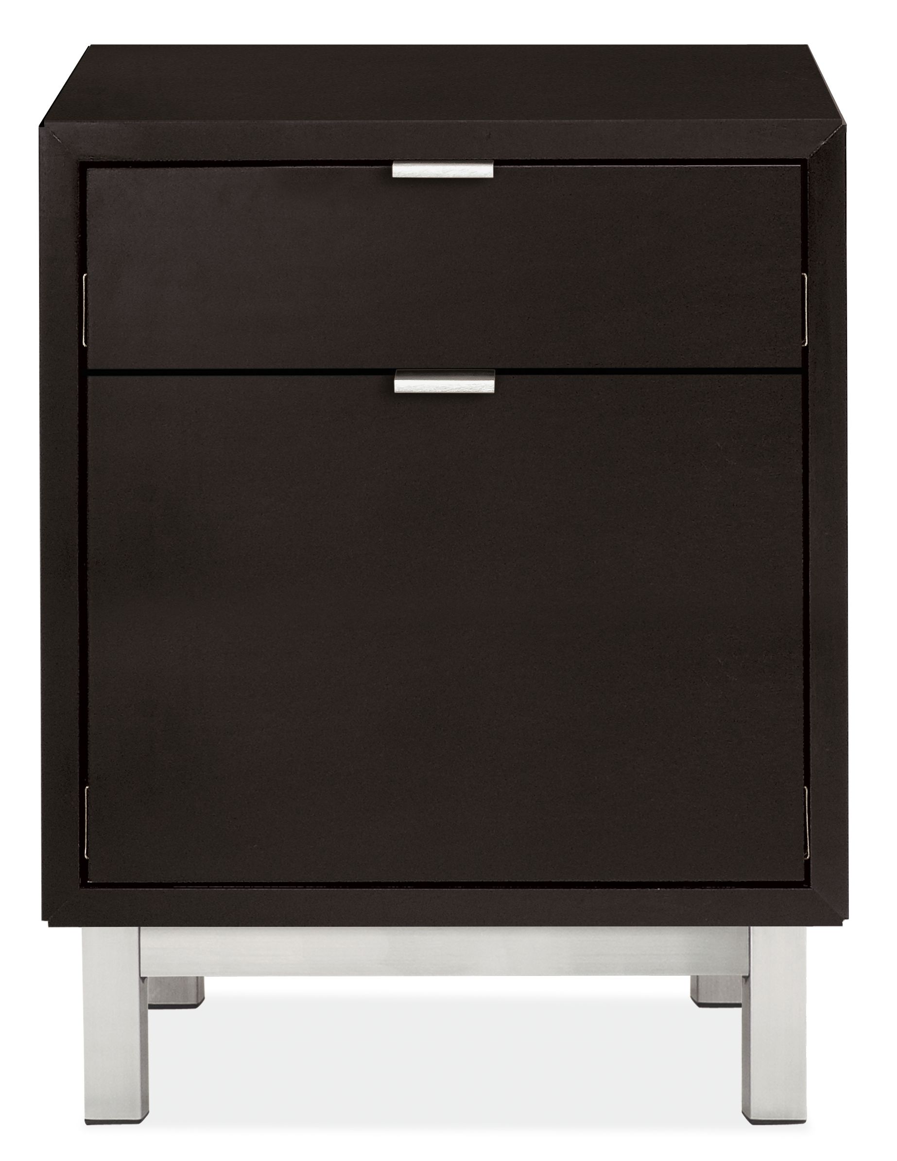 Copenhagen 19w 20d 24h File Cabinet in Ebony with Stainless Steel Base