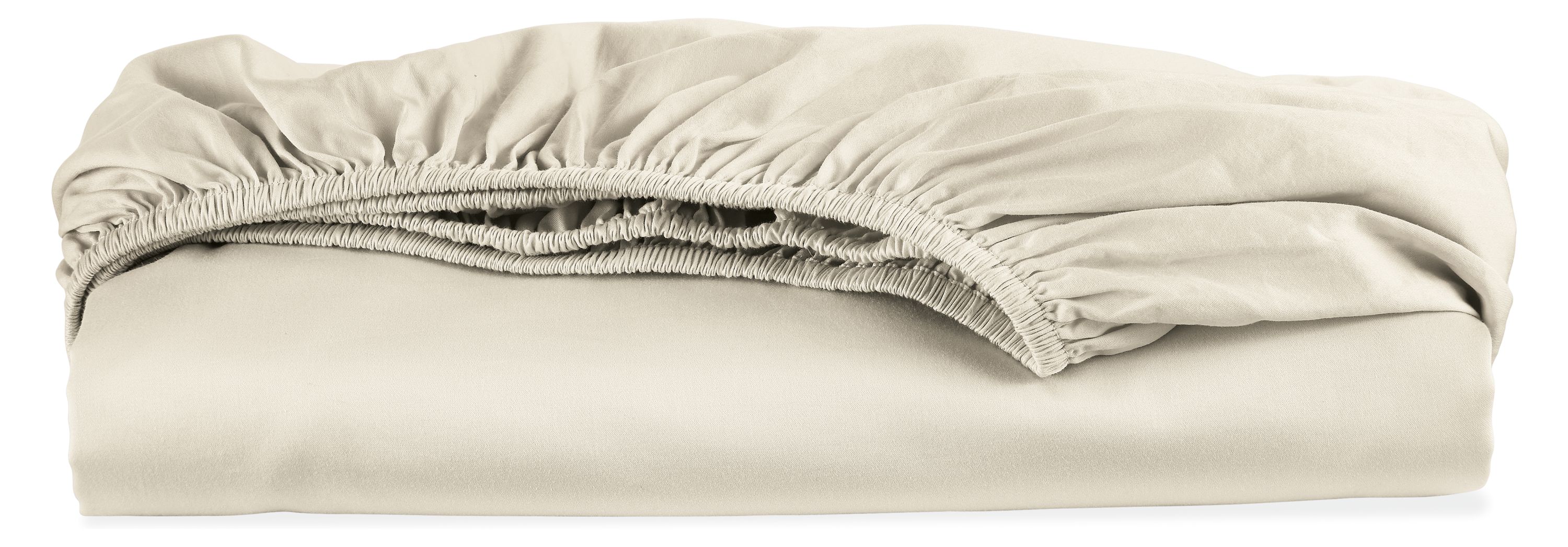 Tailored Sateen California King Fitted Sheet in Ecru