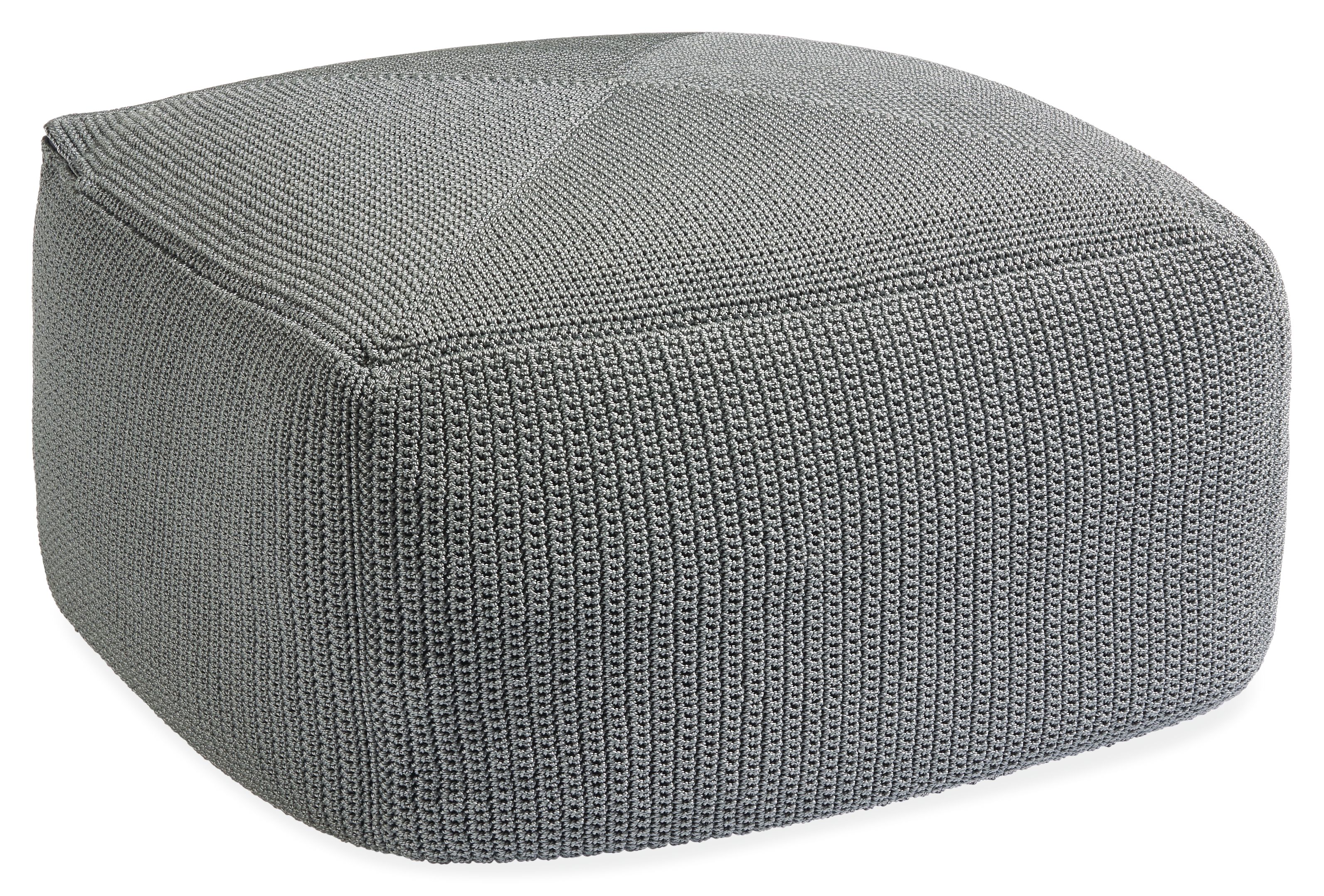 Zena 22w 22d 14h Outdoor Pouf in Grey