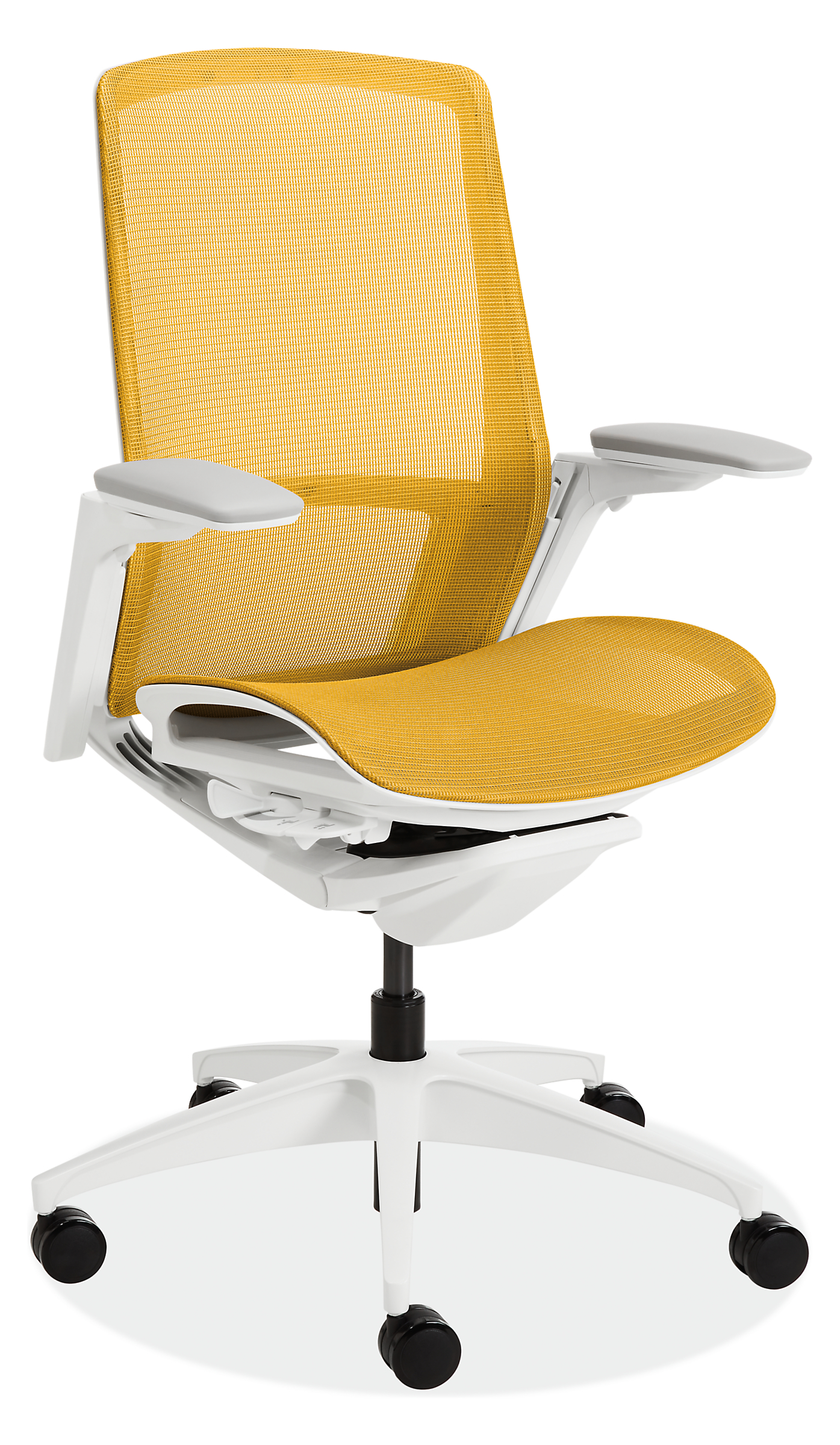 Finora® Office Chair in White with Yellow Mesh