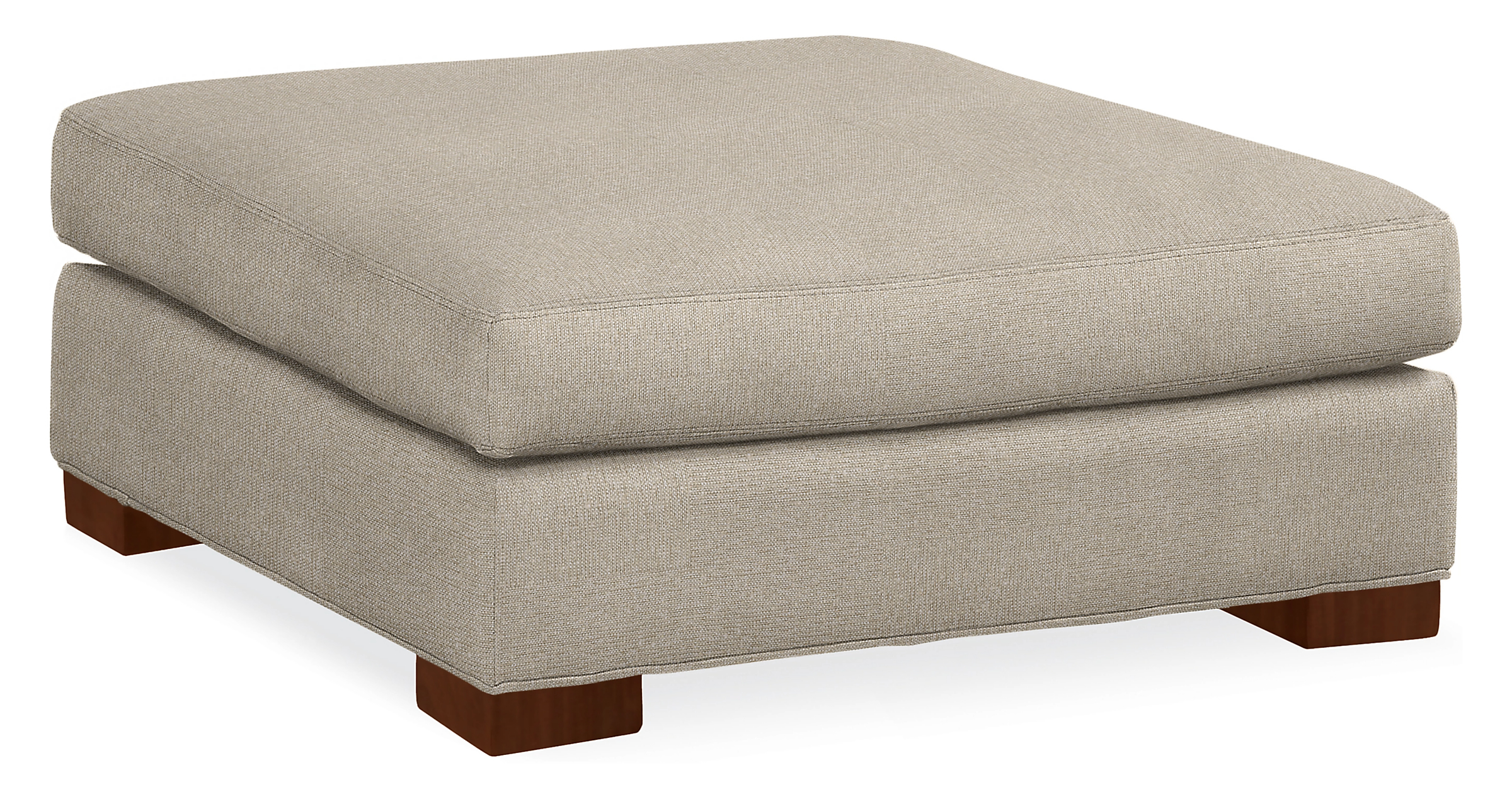Metro 38w 38d 17h Square Ottoman in Conley Natural with Mocha Legs