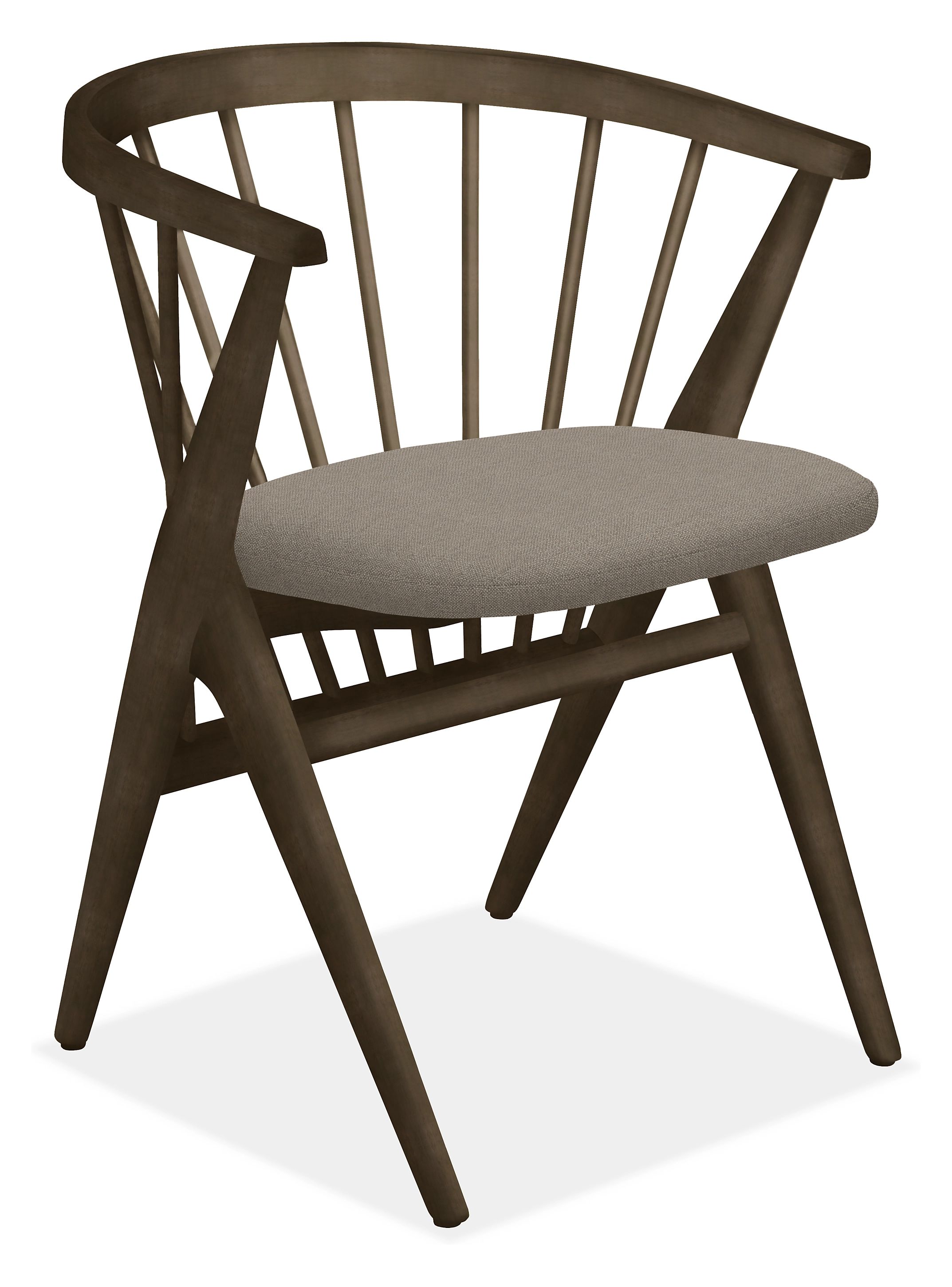 Soren Arm Chair in Tatum Fog with Charcoal Frame Chairs Dining