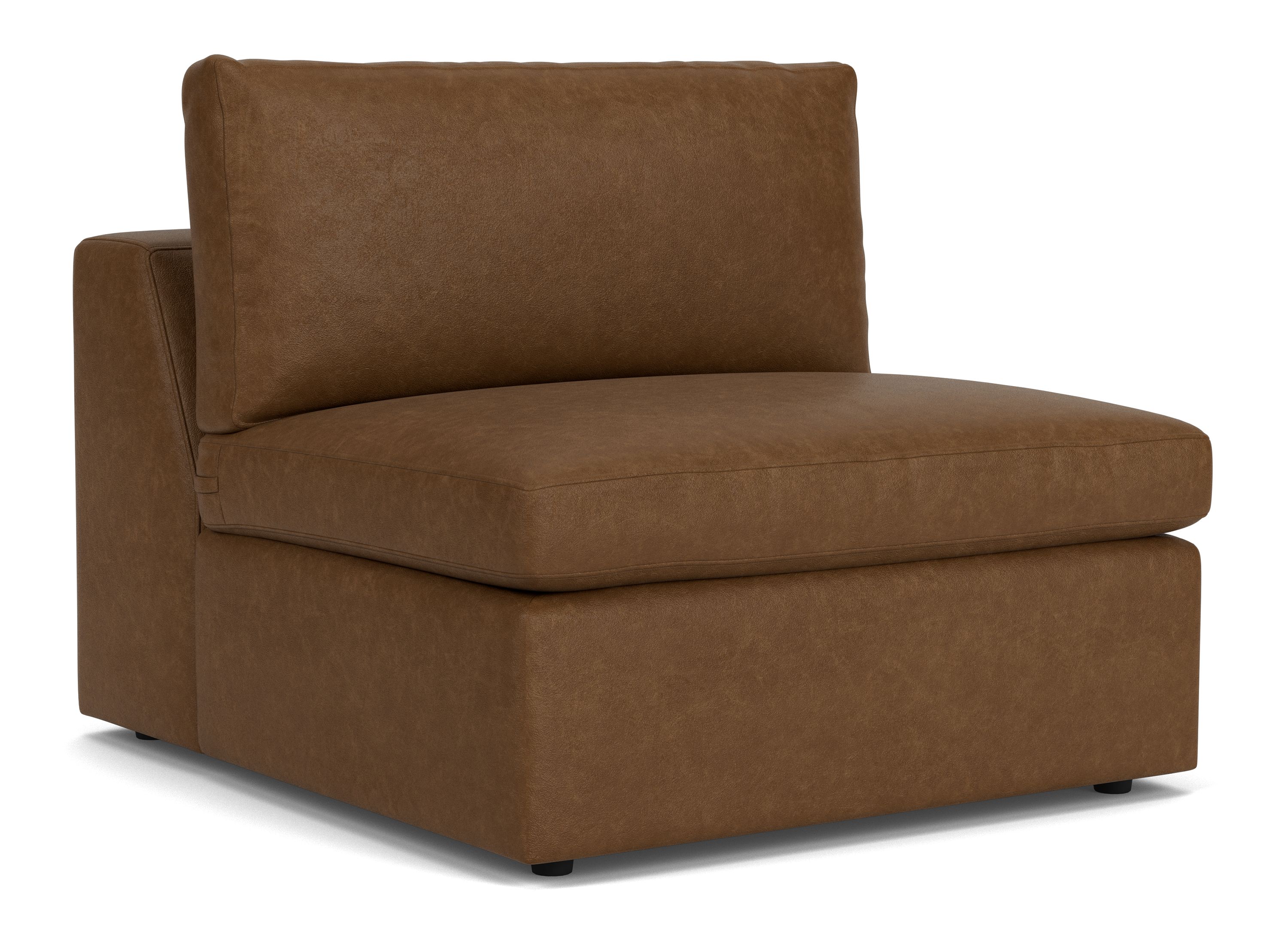 Baylor Armless Chair in Palermo Bourbon Leather