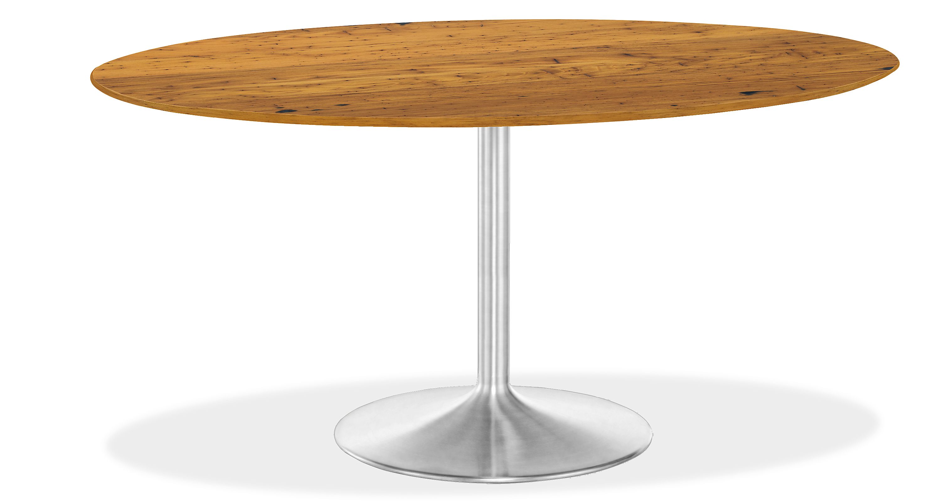 Aria 60w 37d Oval Dining Table w/Reclaimed Chestnut Top & Stainless
