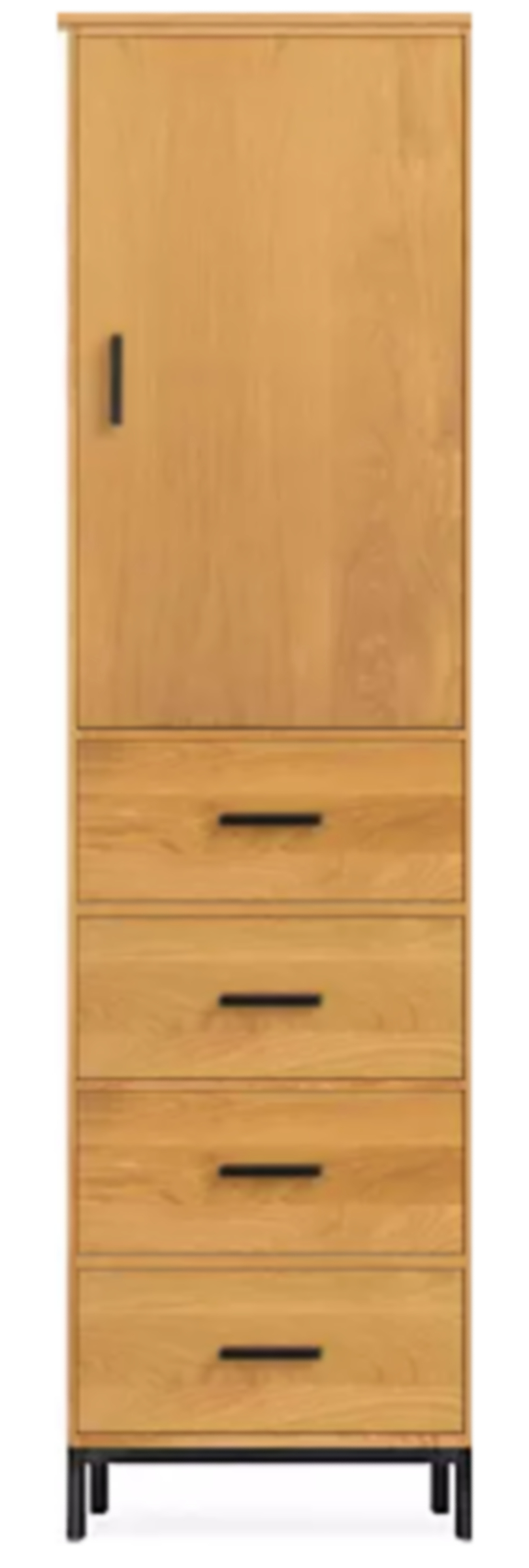 Linear 21w 20d 84h Cabinet in White Oak with Natural Steel