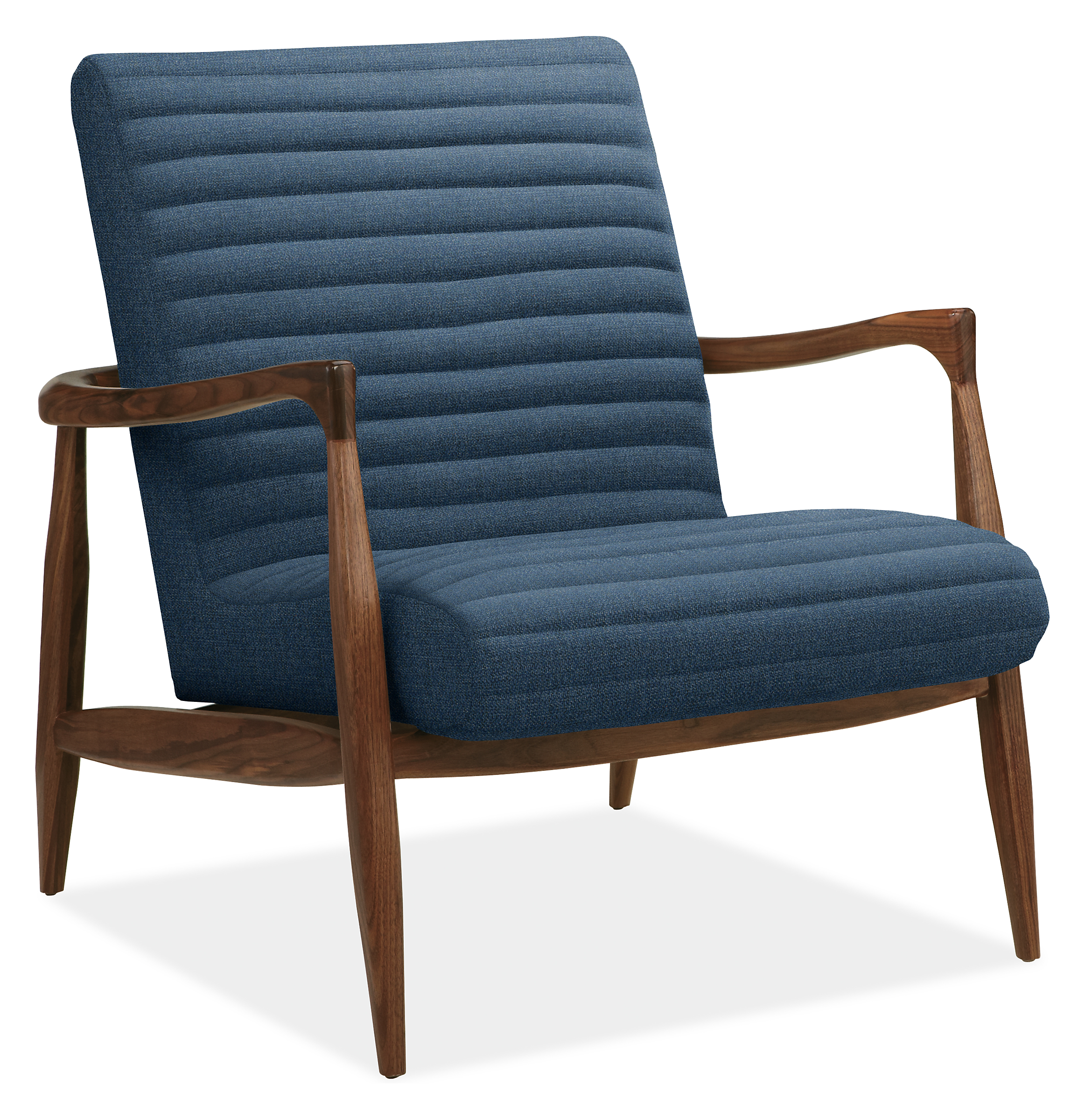 Callan Chair in Tepic Navy with Walnut Frame