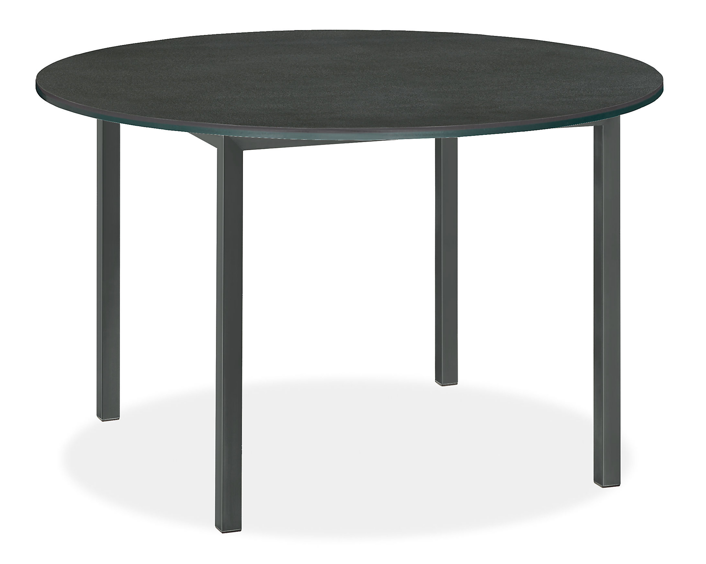 Parsons 48 diam Outdoor Table in Graphite with Dark Grey Ceramic Top