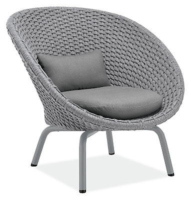 Flet Lounge Chair with Grey Cushions and Grey Base