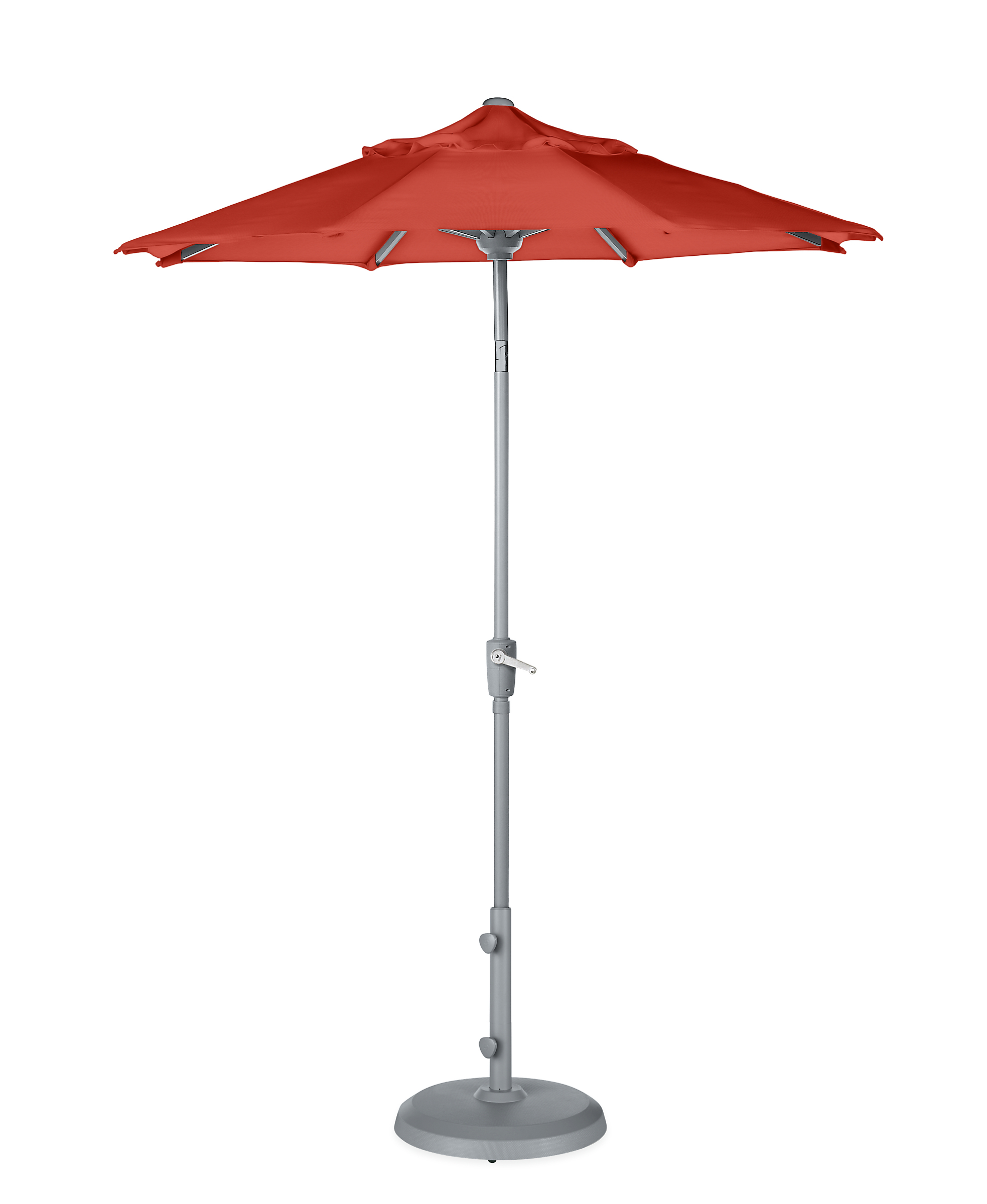 Maui 7.5' Round Patio Umbrella in Sunbrella Canvas Orange with Silver Base