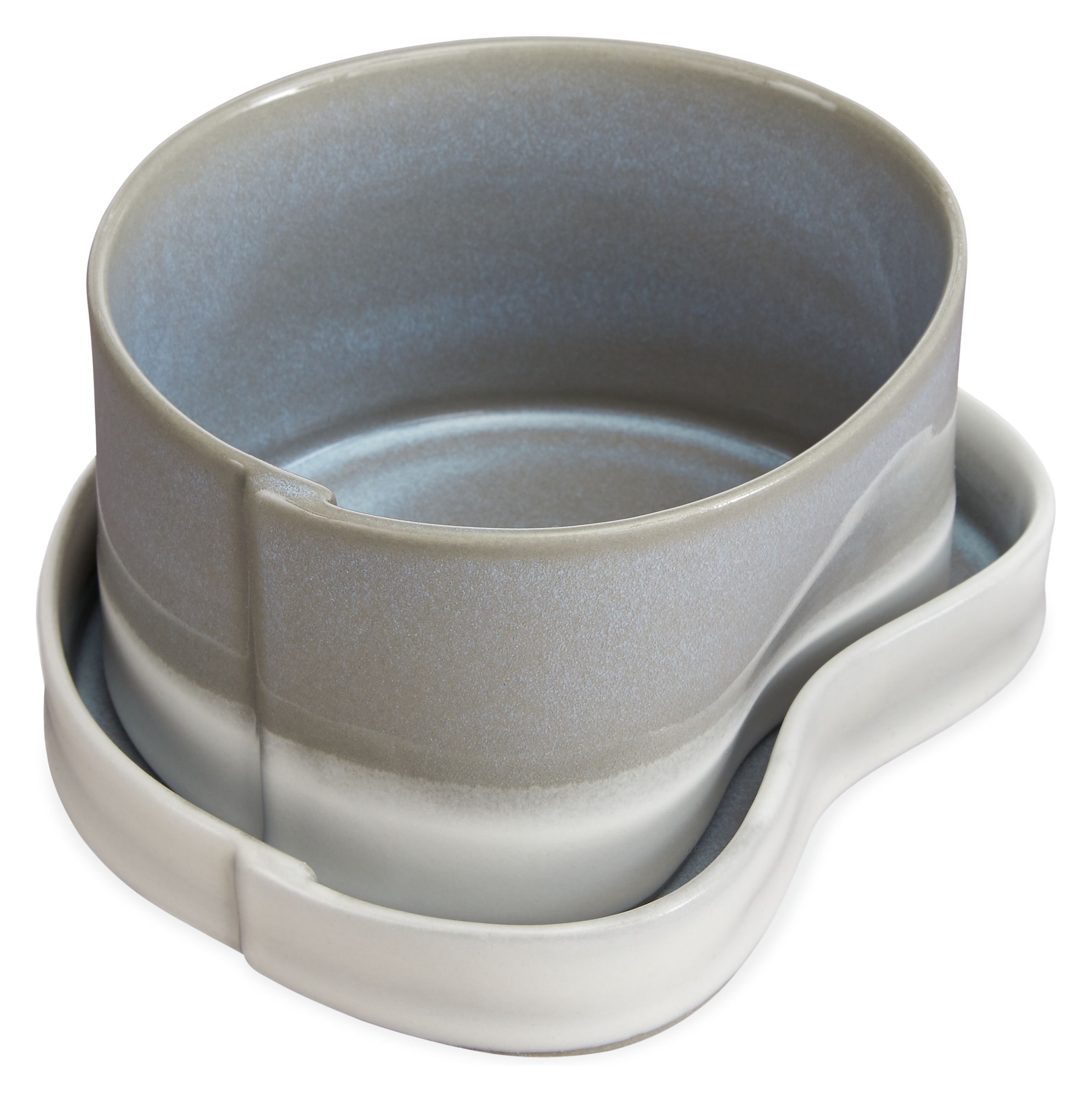 Cumberland Planter with Tray in Grey/White