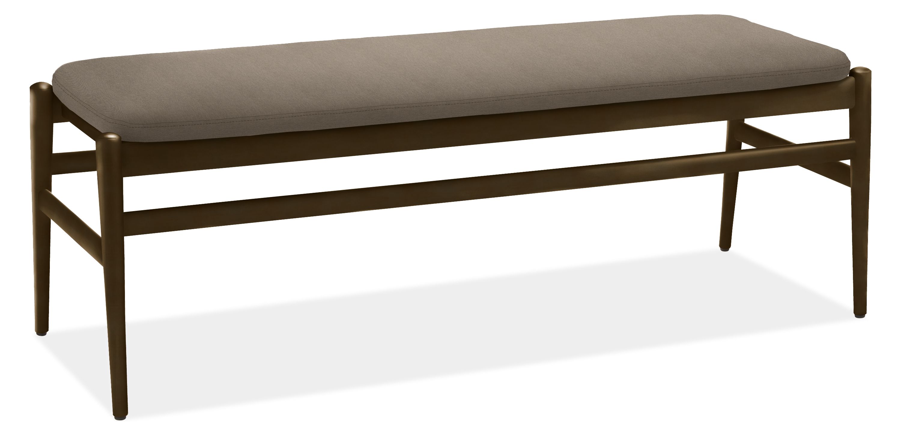 Evan 54w 19d 18h Bench in Charcoal with Sunbrella Canvas Shale
