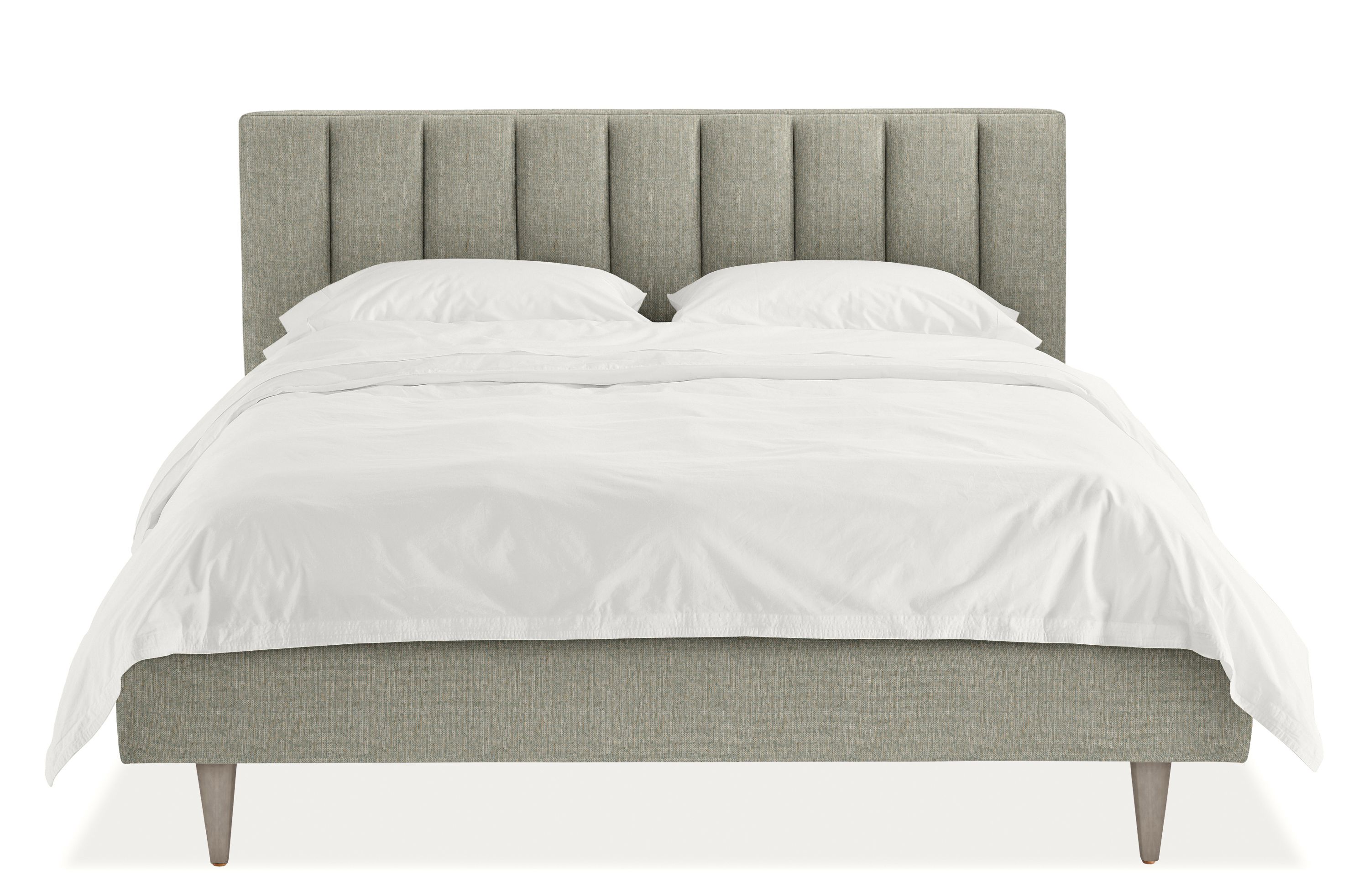 Hartley 40 High King Bed in Conley Cloud with Shell Legs