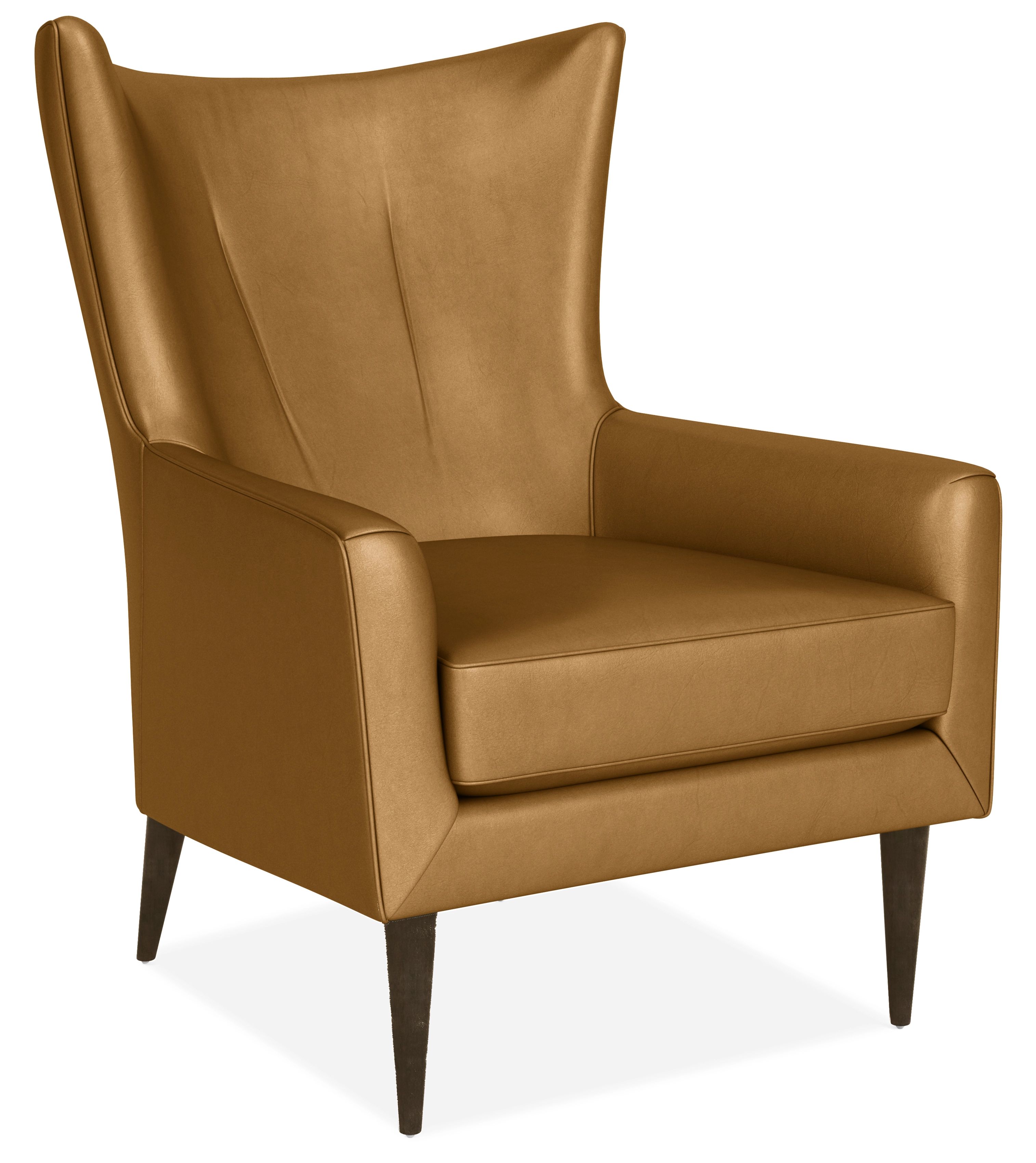 Bradford Chair in Portofino Cashew Leather with Charcoal Legs
