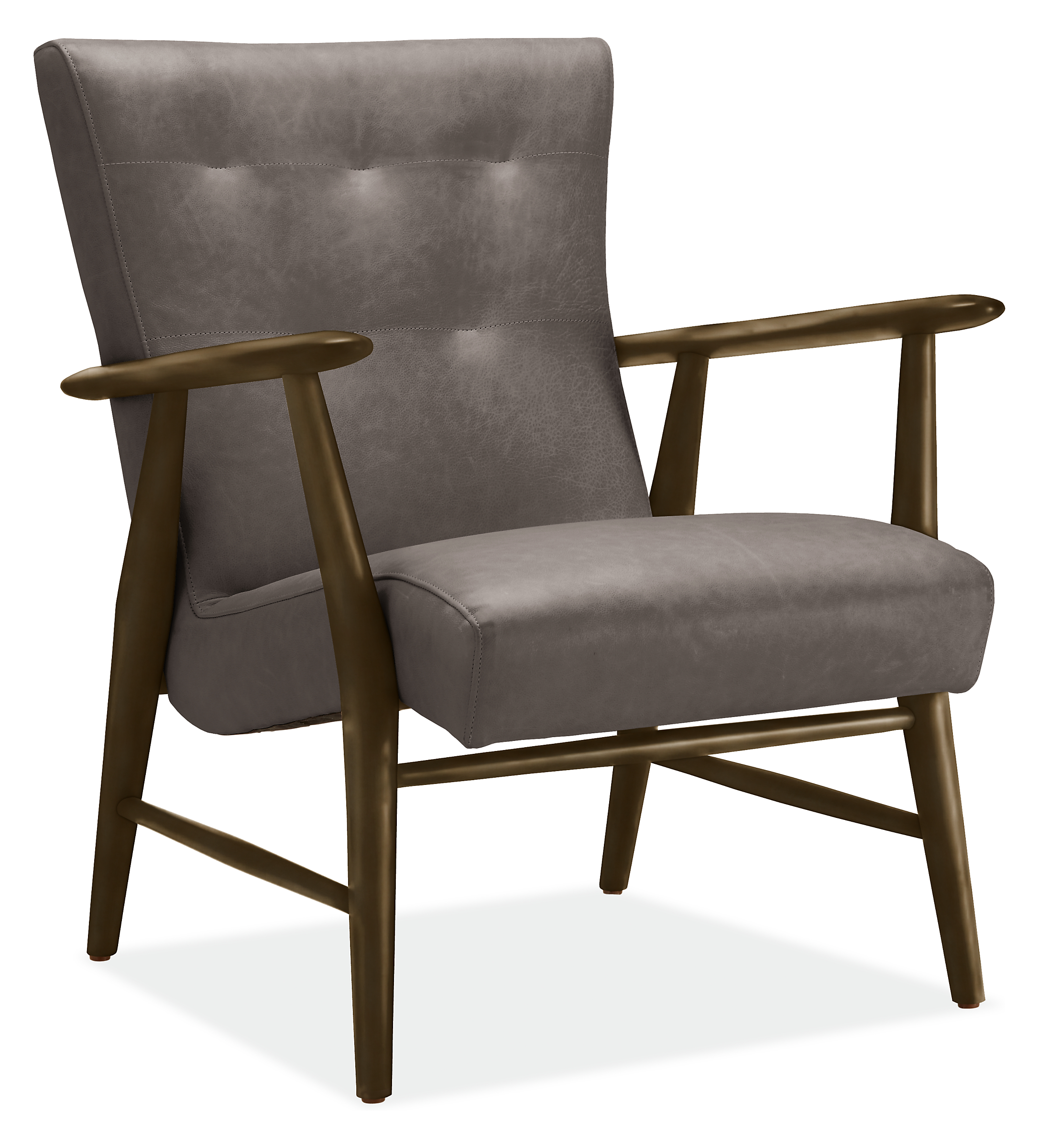 Jonas Lounge Chair in Urbino Smoke Leather with Charcoal Frame