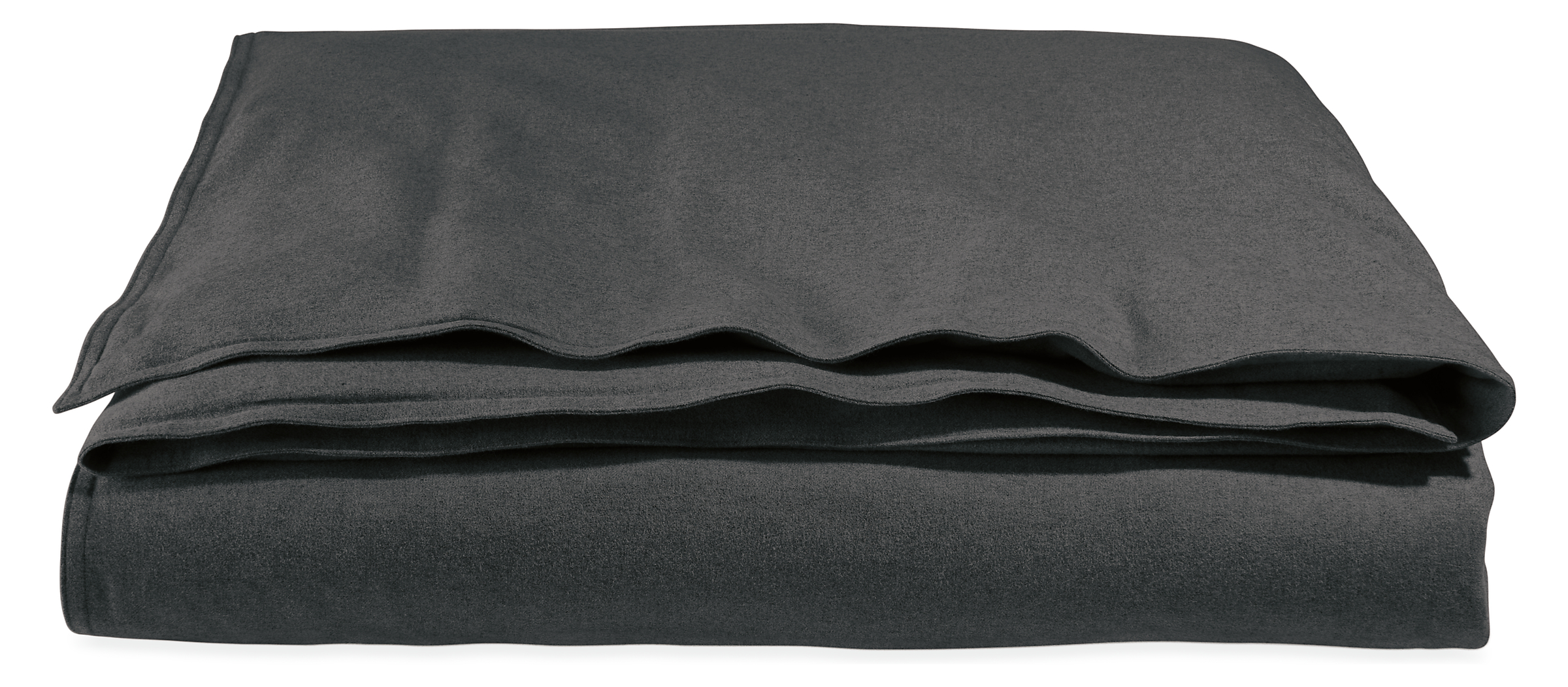 Heathered Flannel King Duvet Cover in Charcoal
