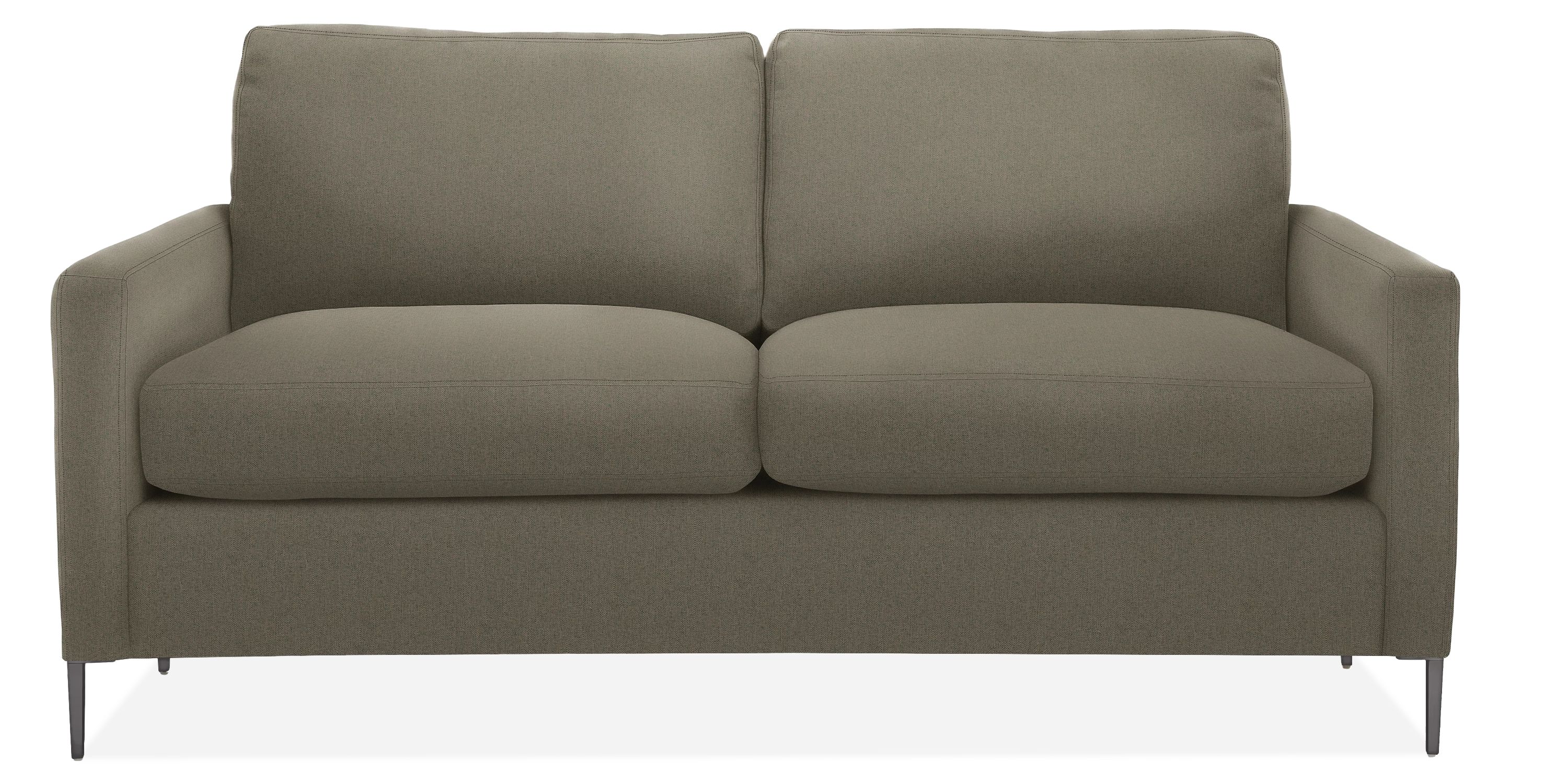 Tomas 70" Sofa in Pelham Charcoal w/Tapered Black Legs