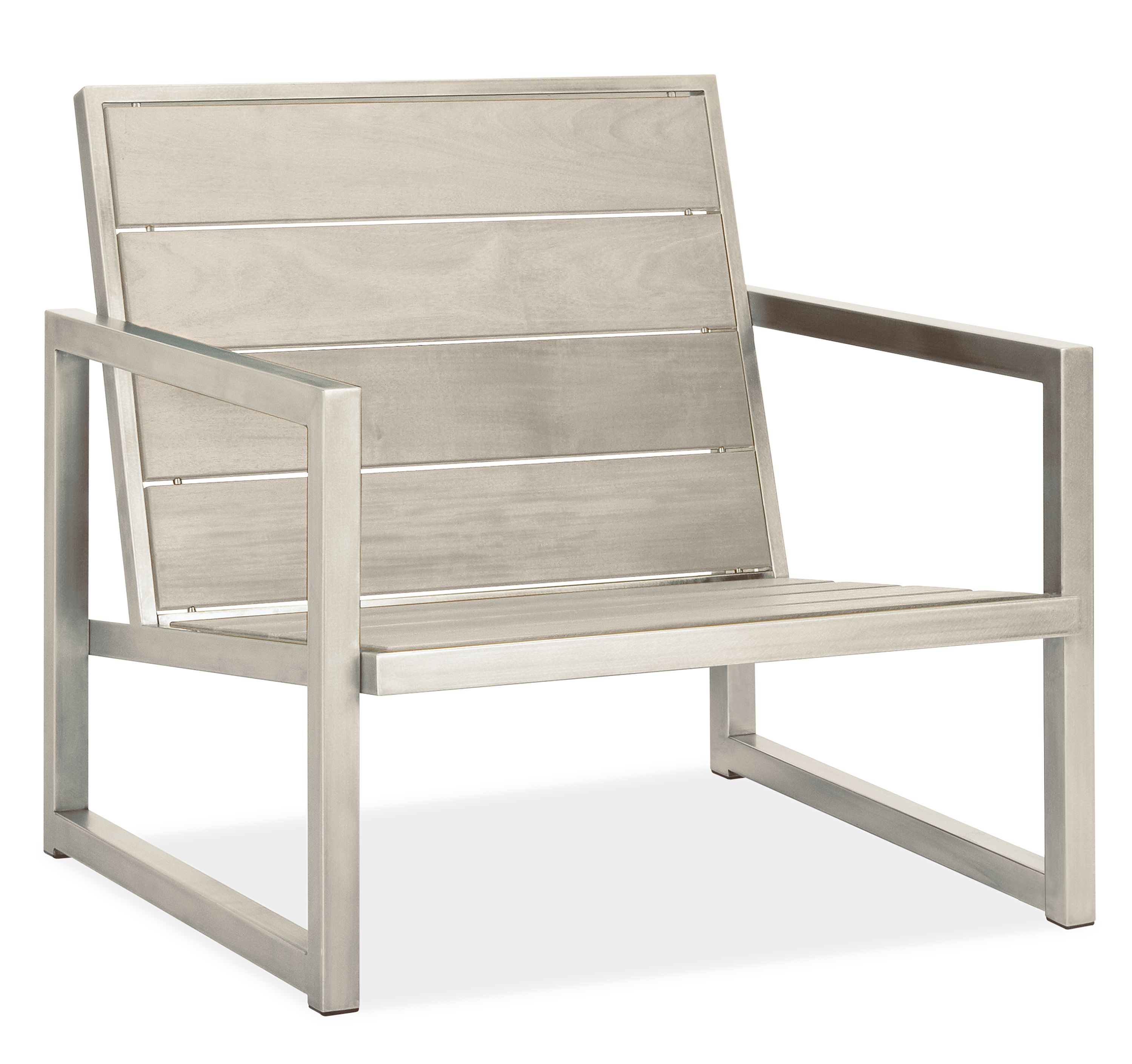 Montego 32" Lounge Chair in Thermally Modified Ash with Stainless Steel
