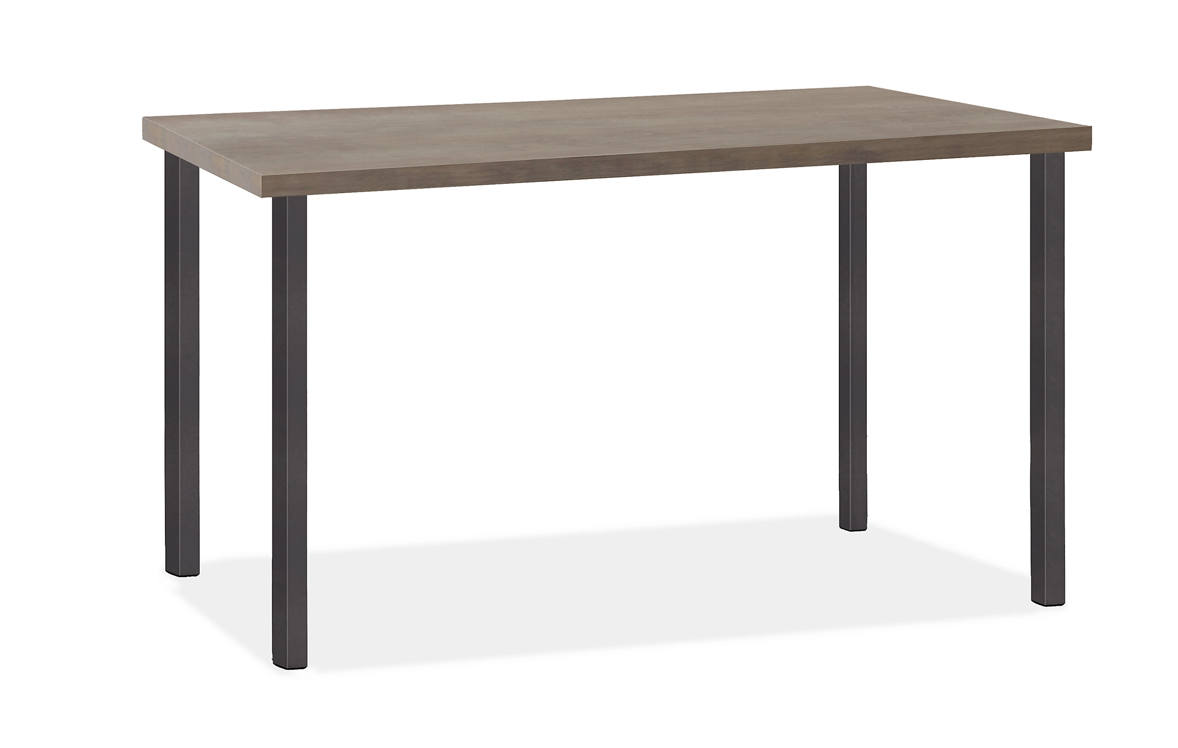 Parsons 54w 23d 29h Leg Table in 1.5" Natural Steel with Shell Top