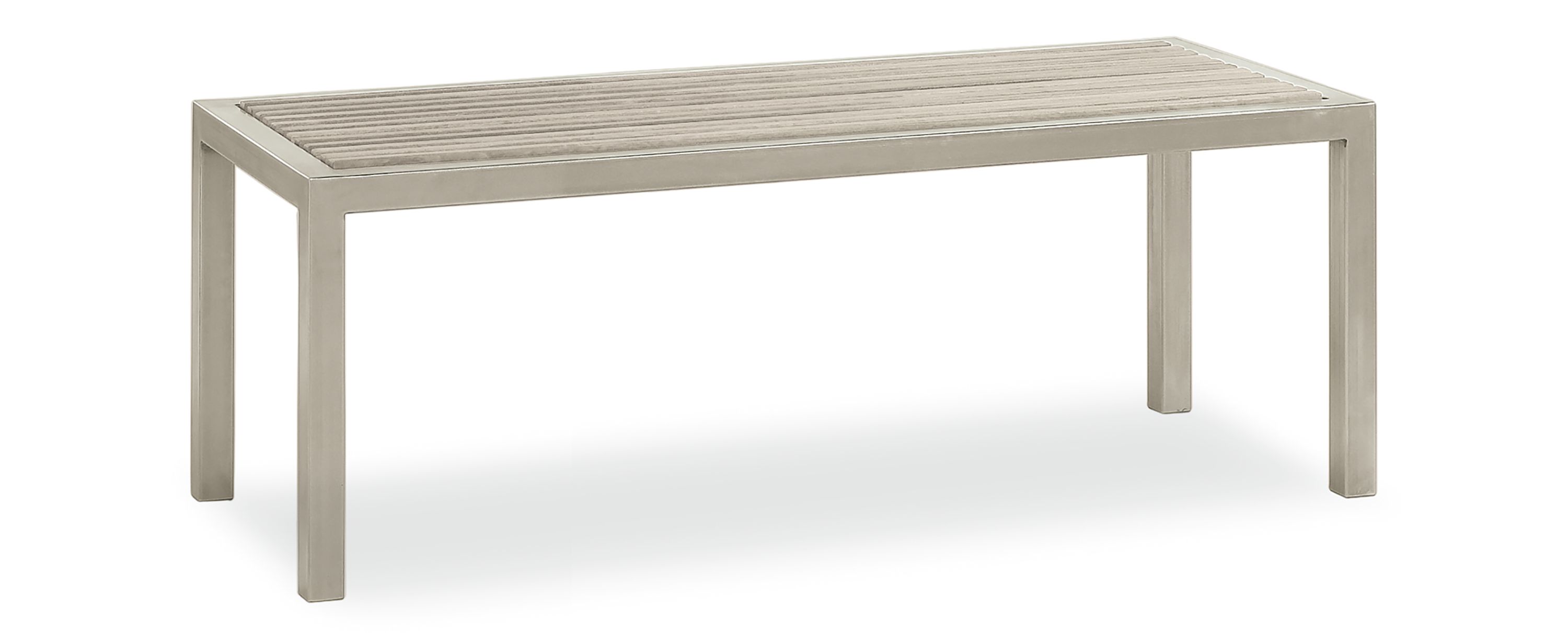 Montego 44w 18d 18h Bench in Thermally Modified Ash with Stainless Steel