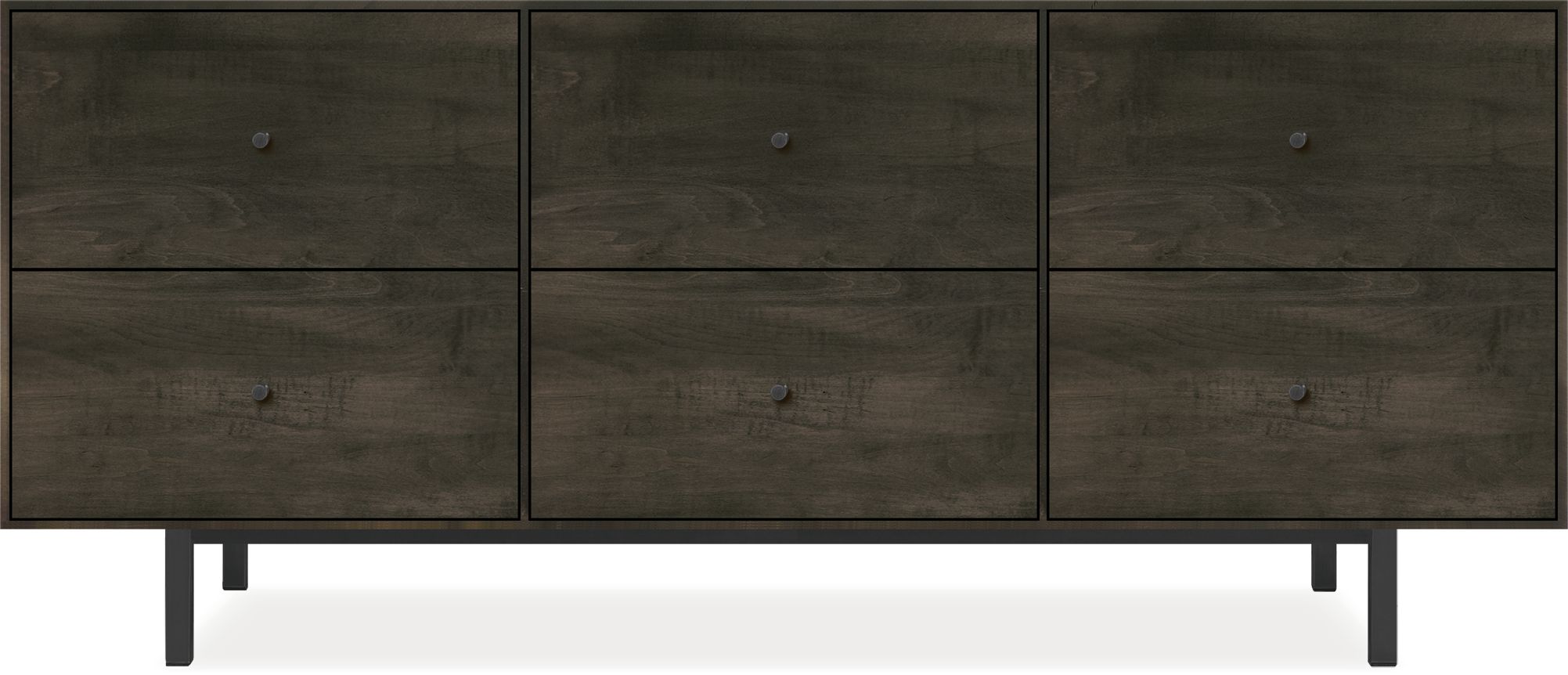 Hudson 65w 20d 28h Cabinet in Charcoal with Natural Steel