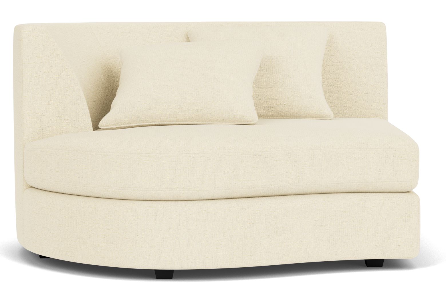 Astaire 50" Left-Arm Curved Sofa in Hawkins Ivory