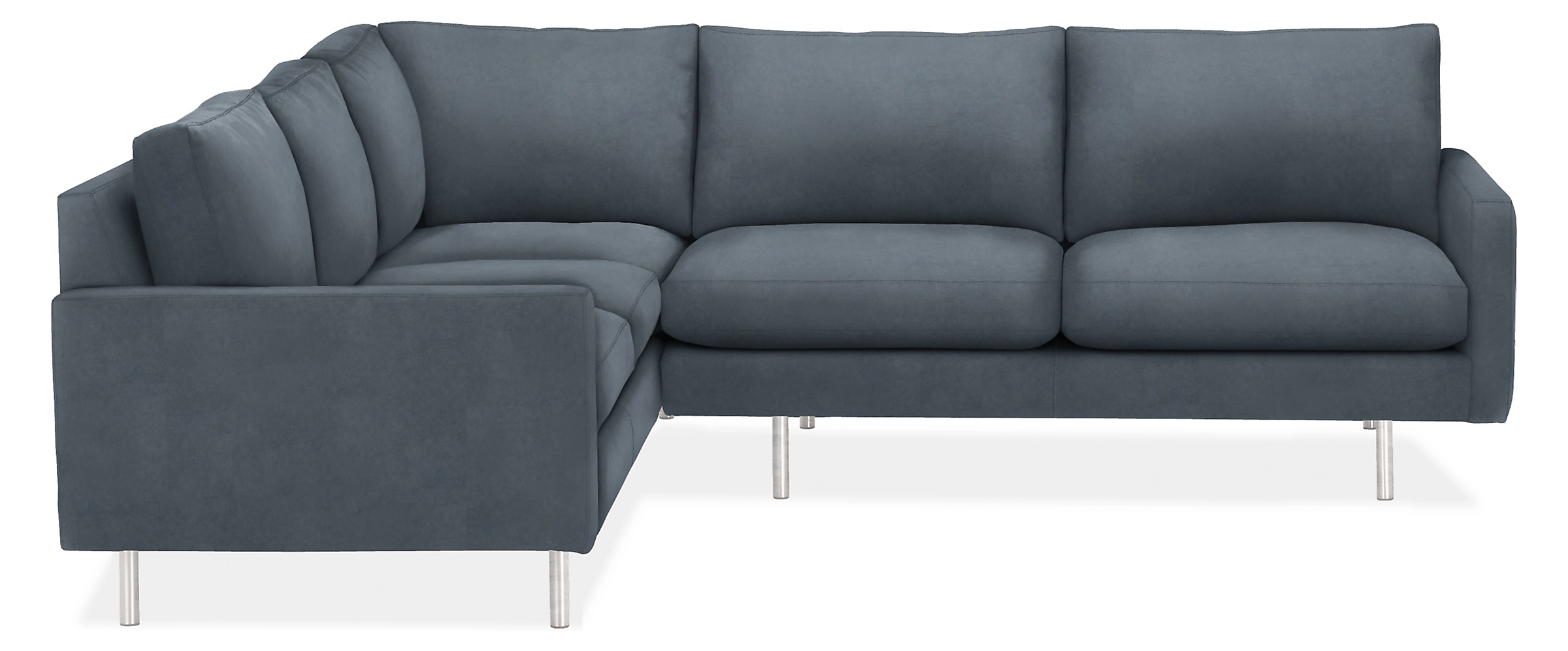 Jasper 92x91" Two-Piece w/Left-Arm Corner Sofa in View Slate with SS Legs