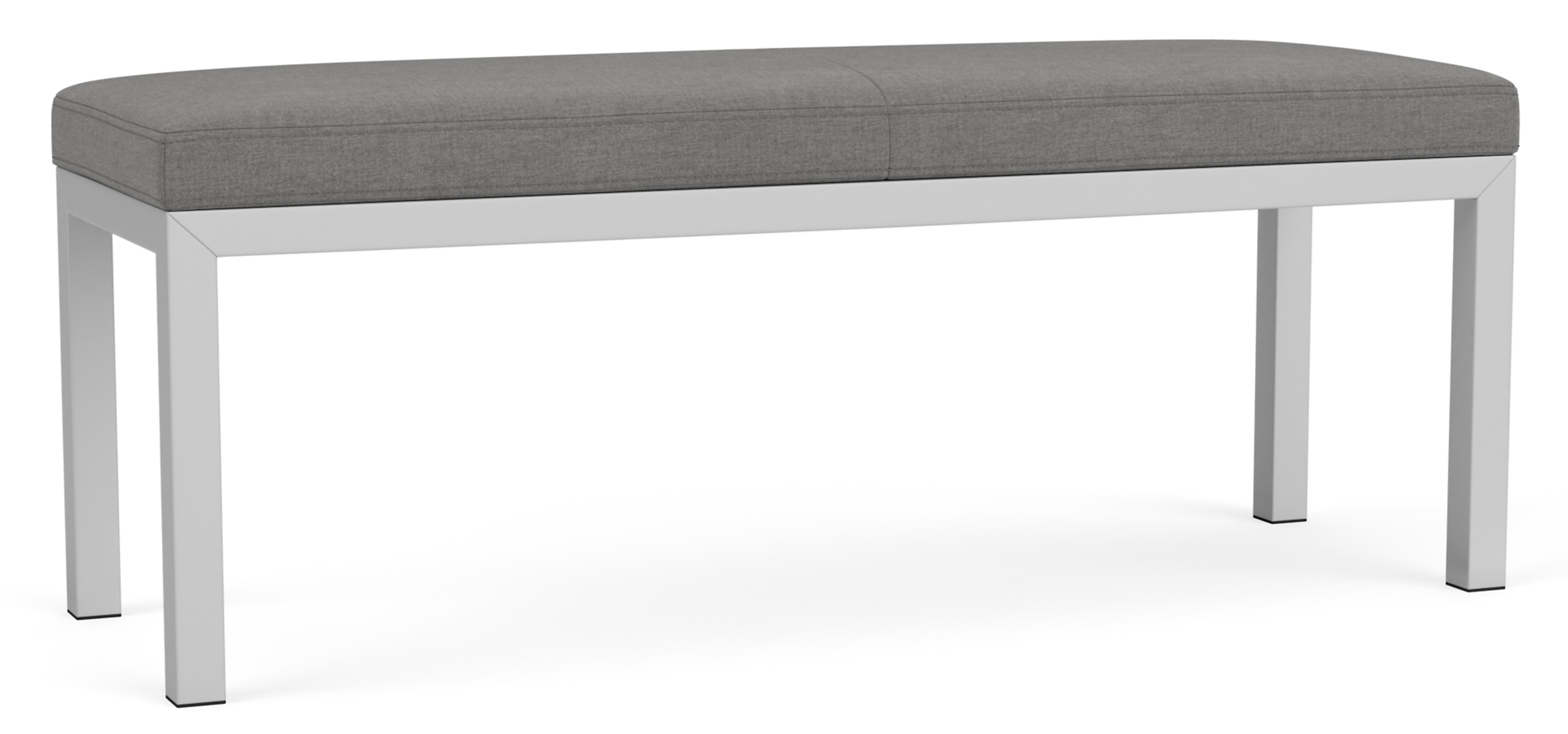 Parsons 46w 15d 18h Outdoor Bench in Sunbrella Canvas Slate w/Stainless Steel