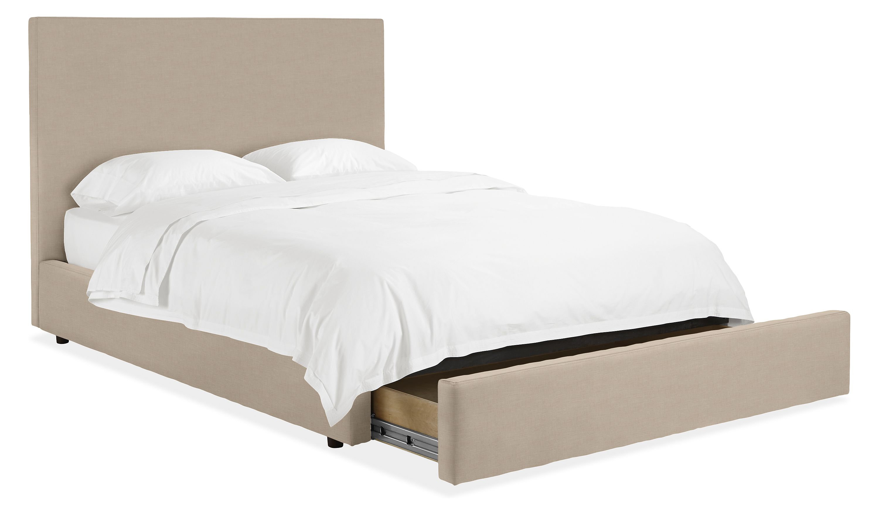 Wyatt King High Headboard Storage Bed in Mori Oatmeal