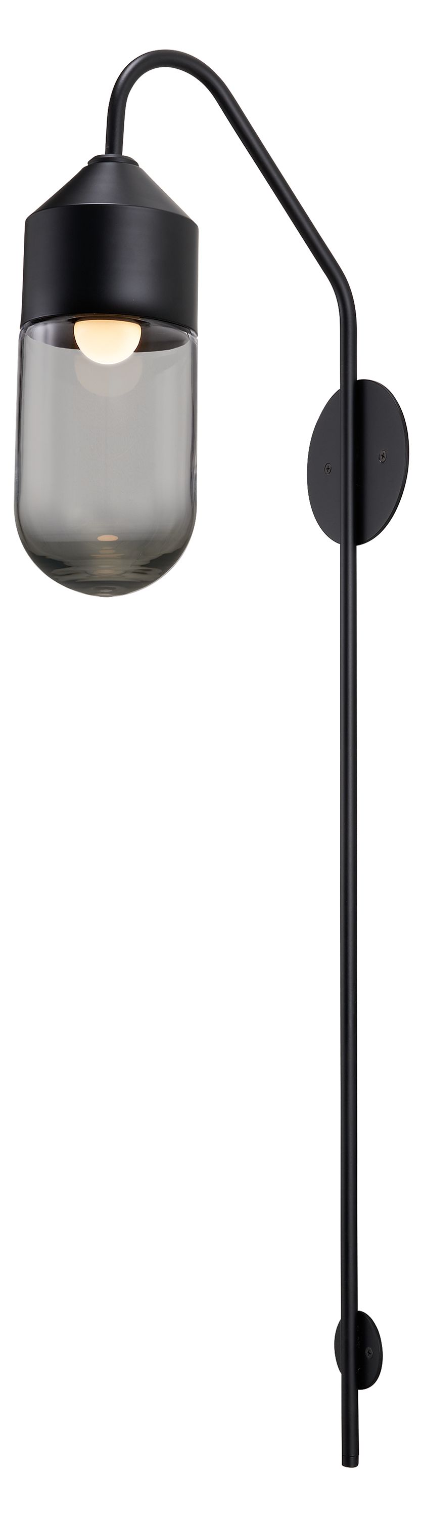 Ballad Long Wall Sconce in Smoke Glass