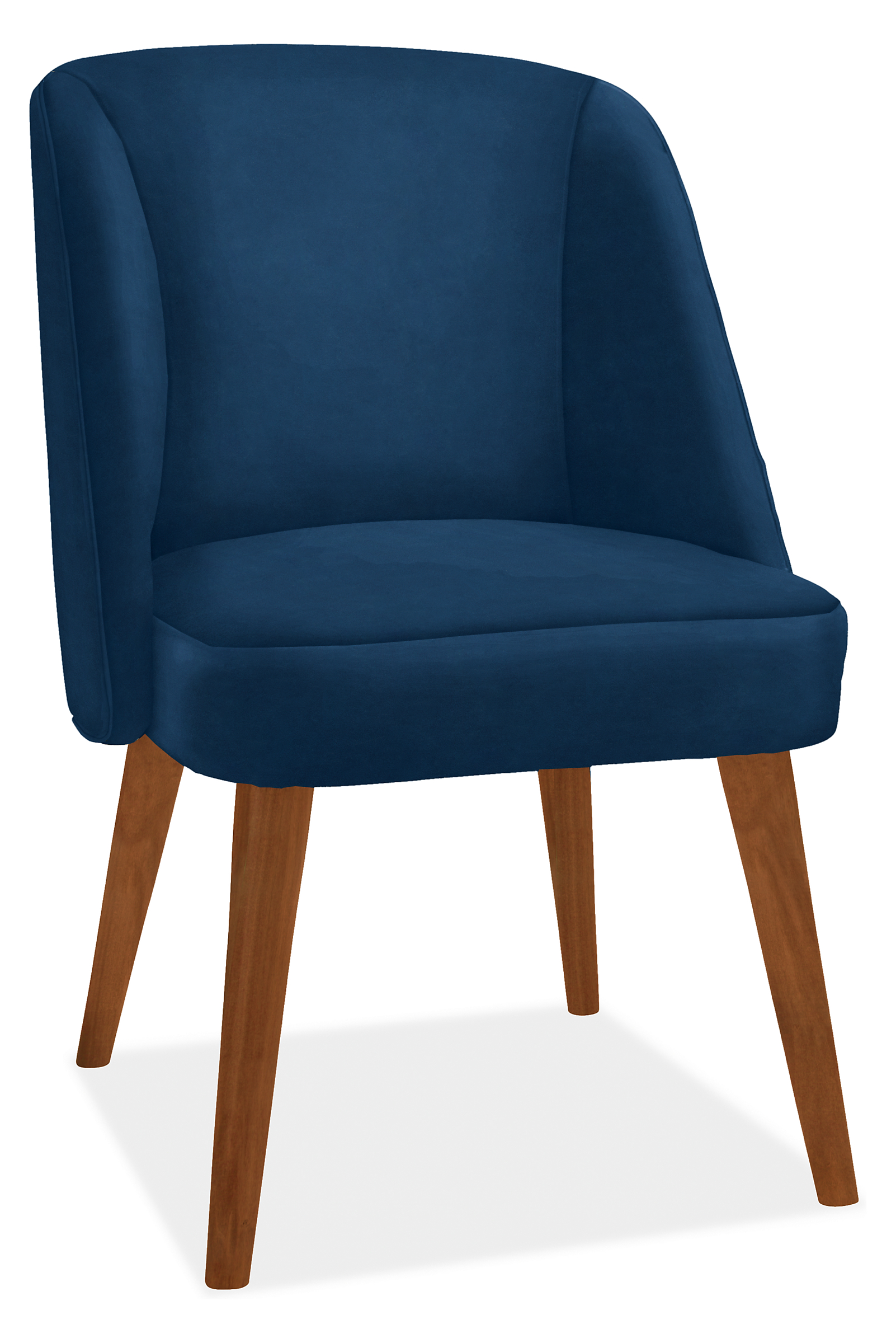 Cora Side Chair in View Indigo with Mocha Legs