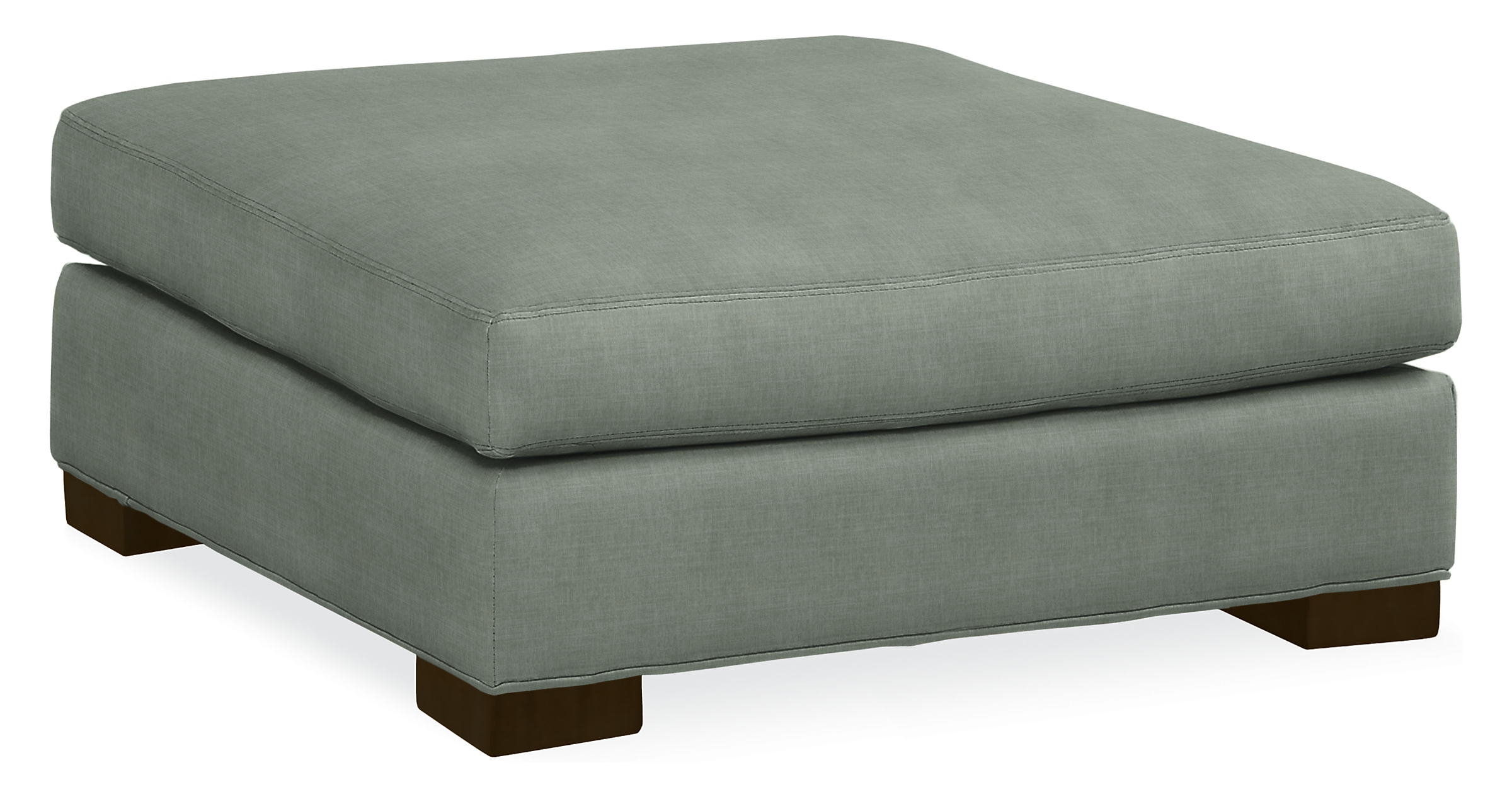 Metro 38w 38d 17h Square Ottoman in Mori Cloud with Charcoal Legs