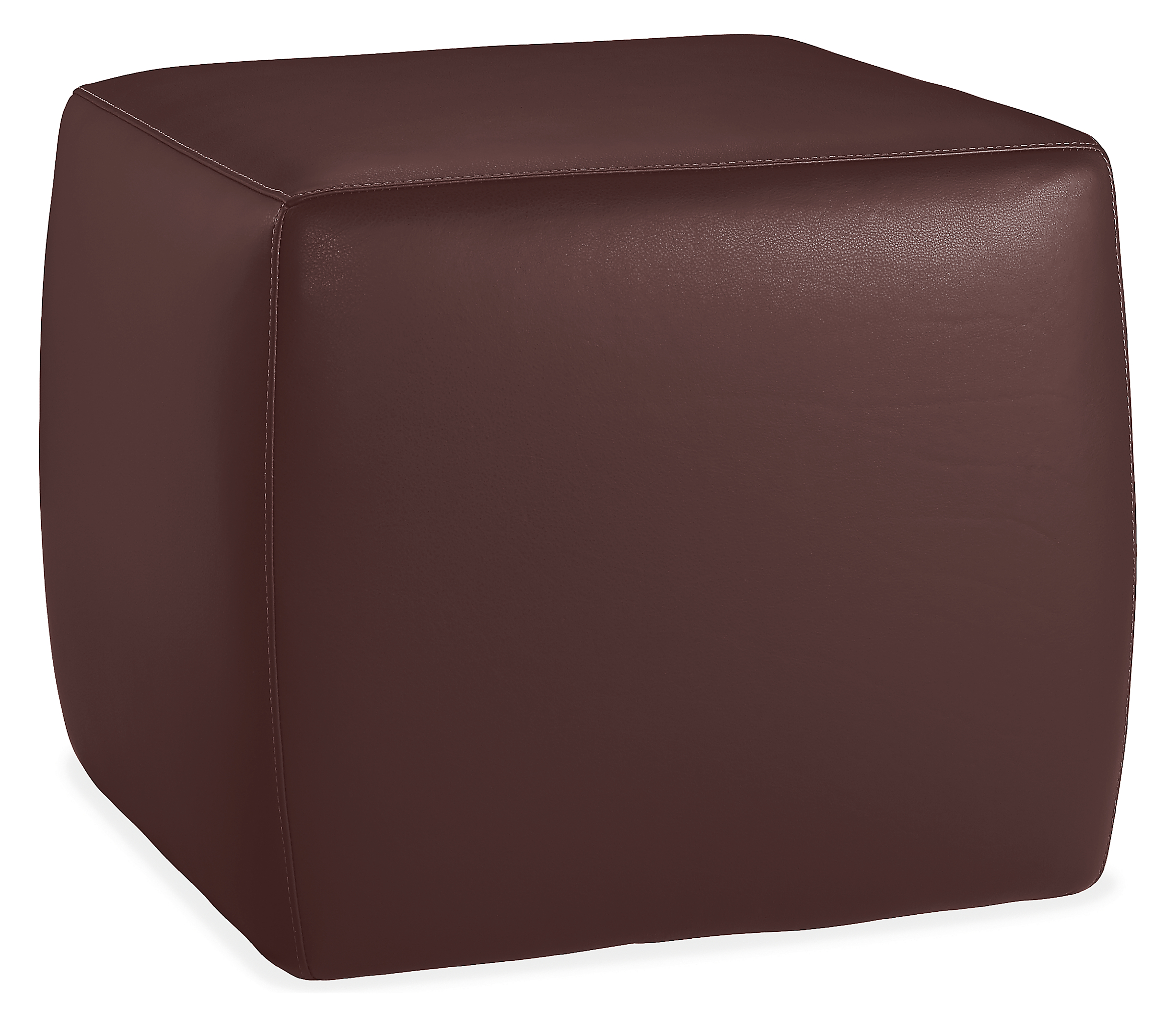 Lind 21w 21d 18h Square Ottoman in Lecco Bourbon Leather